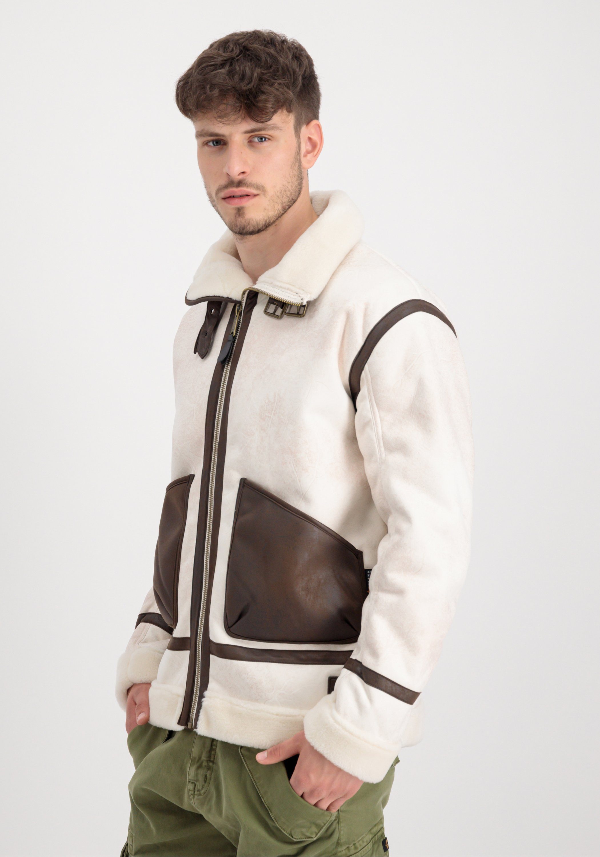 Alpha Industries Leren jack Alpha Industries Men - Leather & Vegan Jackets B-3 Arctic