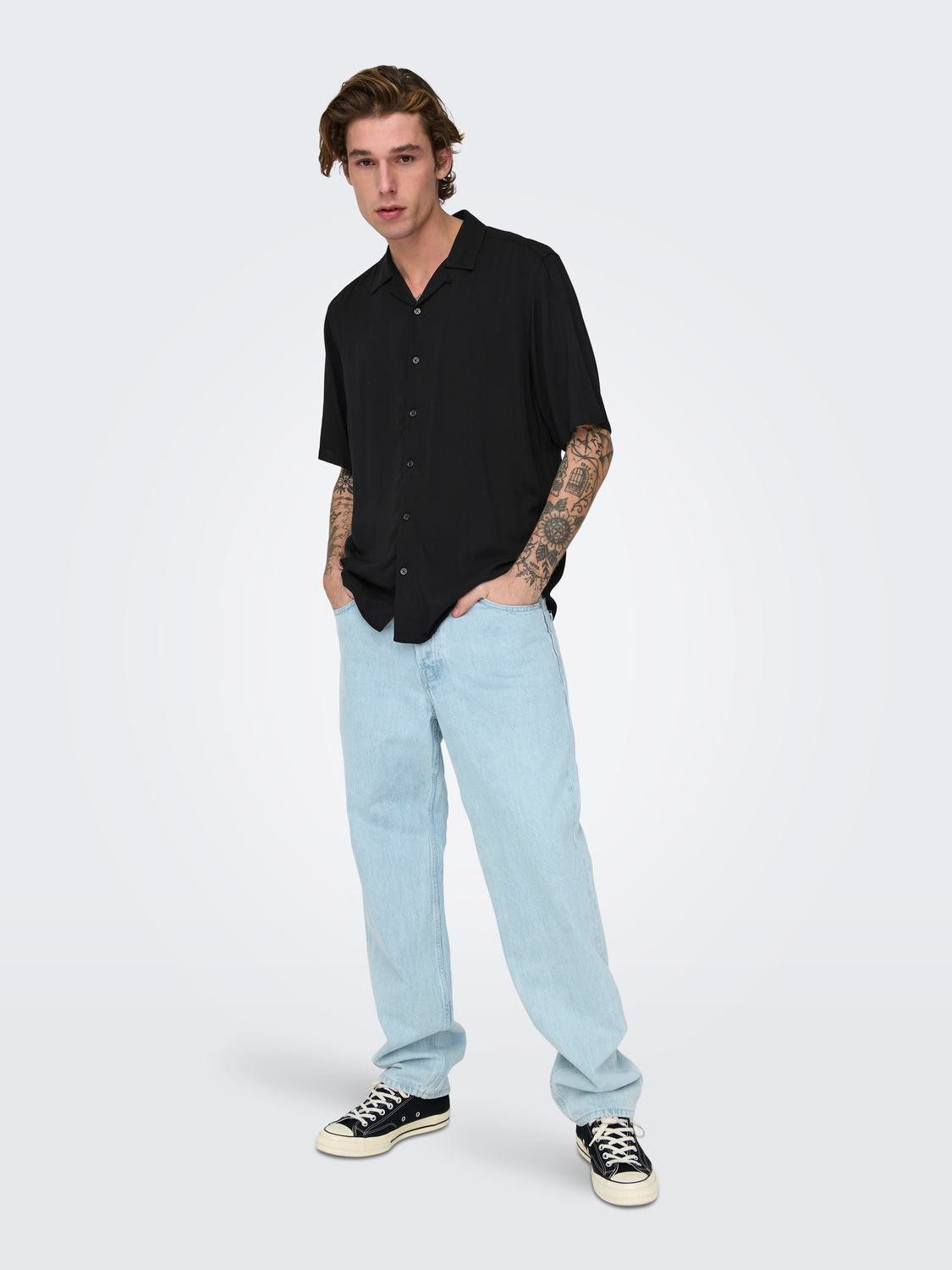 ONLY & SONS Overhemd met korte mouwen ONSDASH LIFE REG VISC RES SS SHIRT