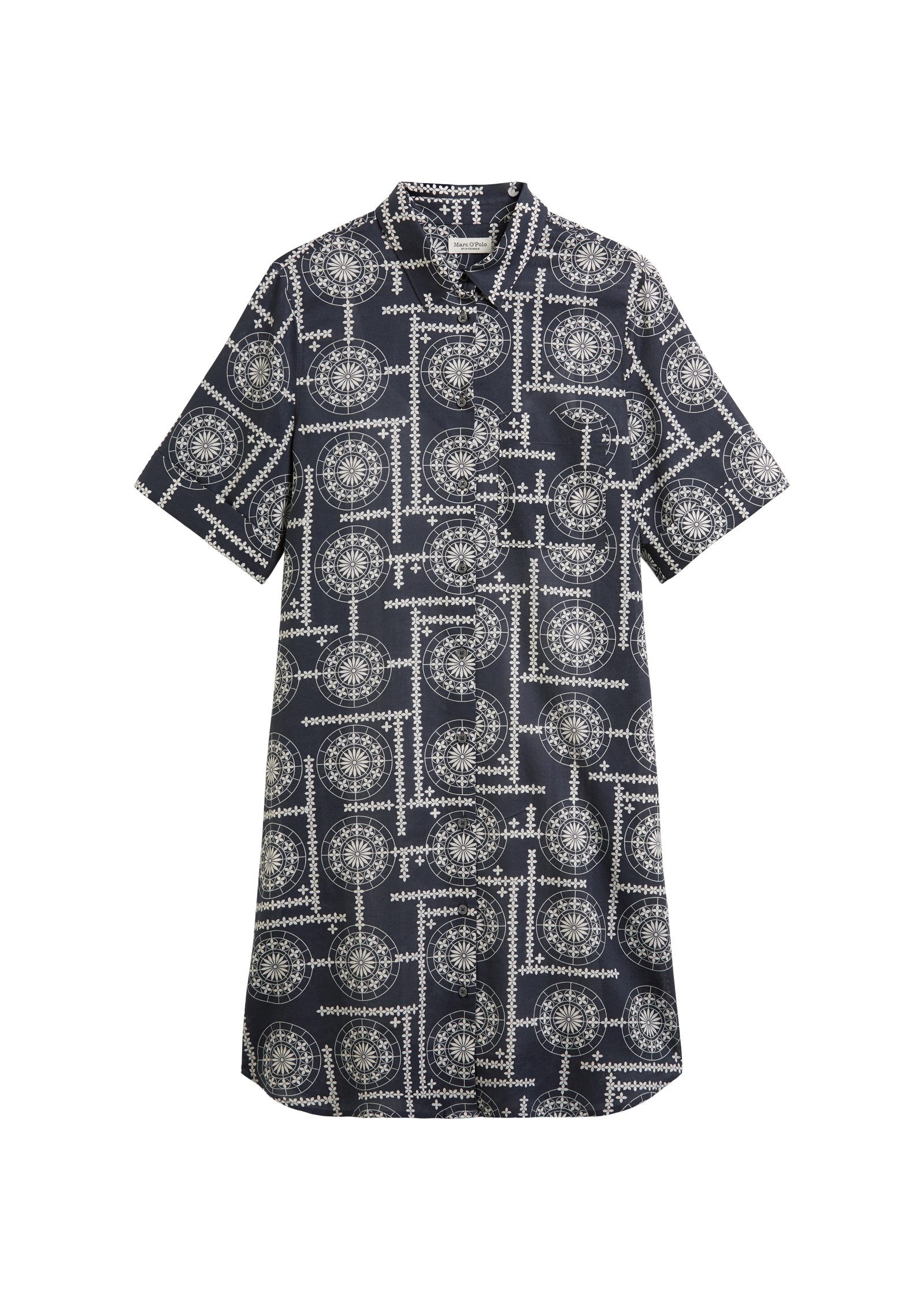 Marc O'Polo Jurk met overhemdkraag met allover print, met onderjurk
