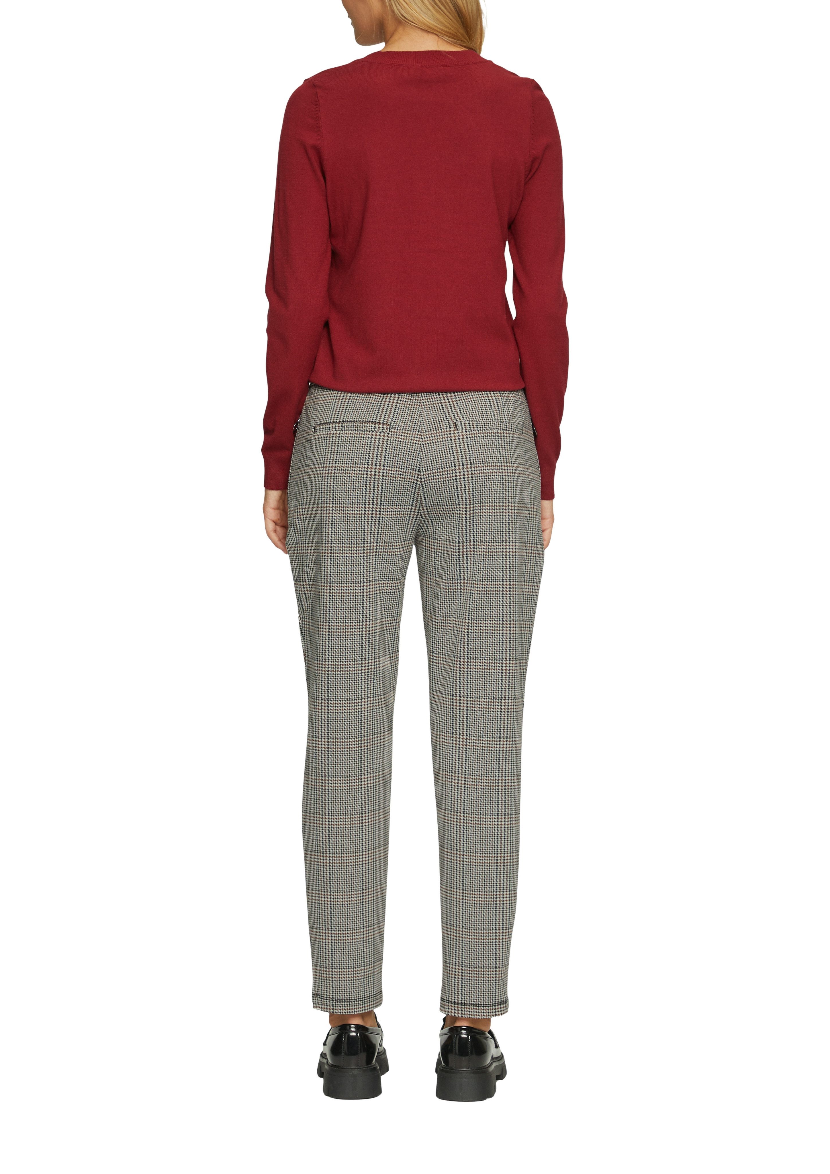 s.Oliver Stoffen broek met ruitpatroon