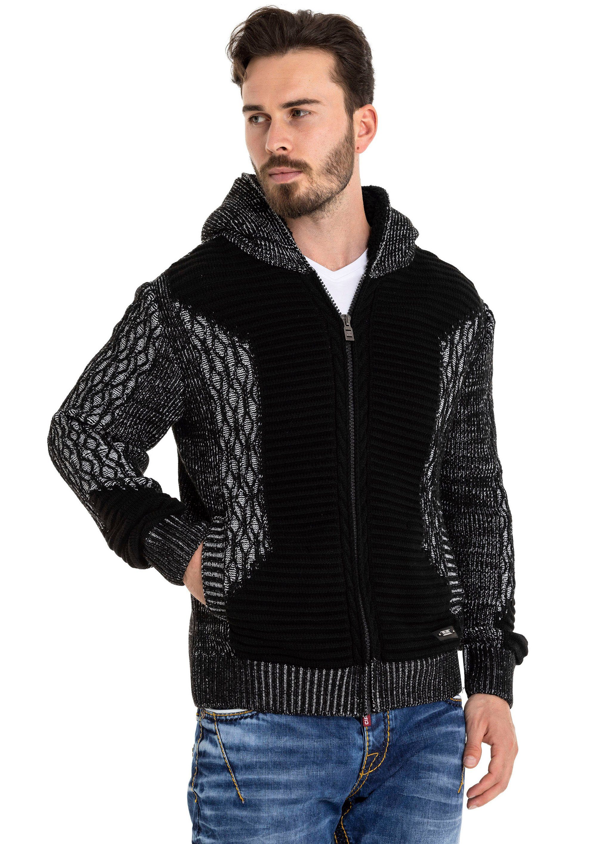 Cipo & Baxx Cardigan met knuffelzachte capuchon