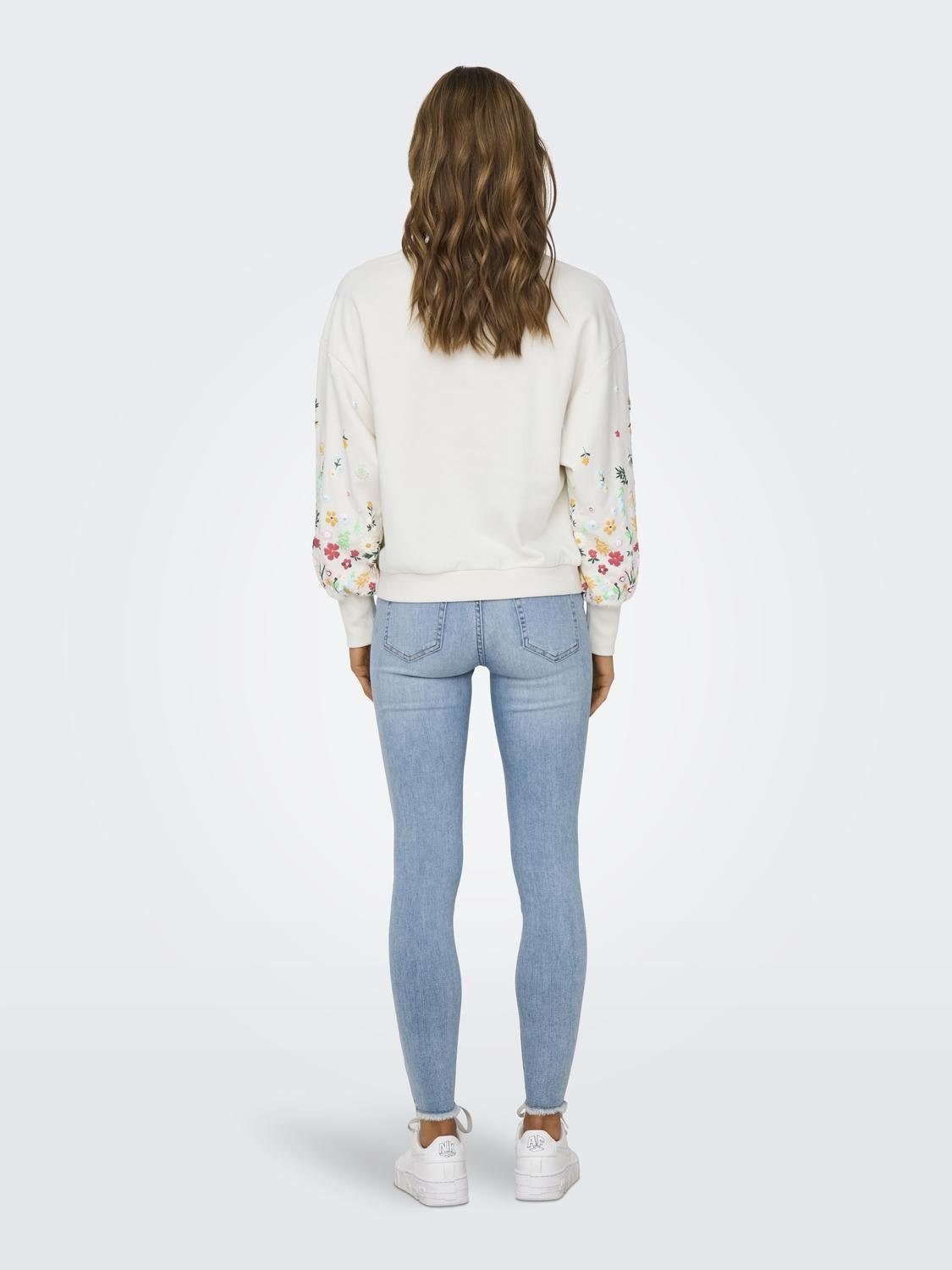 Only Sweatshirt ONLBROOKE L S O-NECK FLOWER SWT