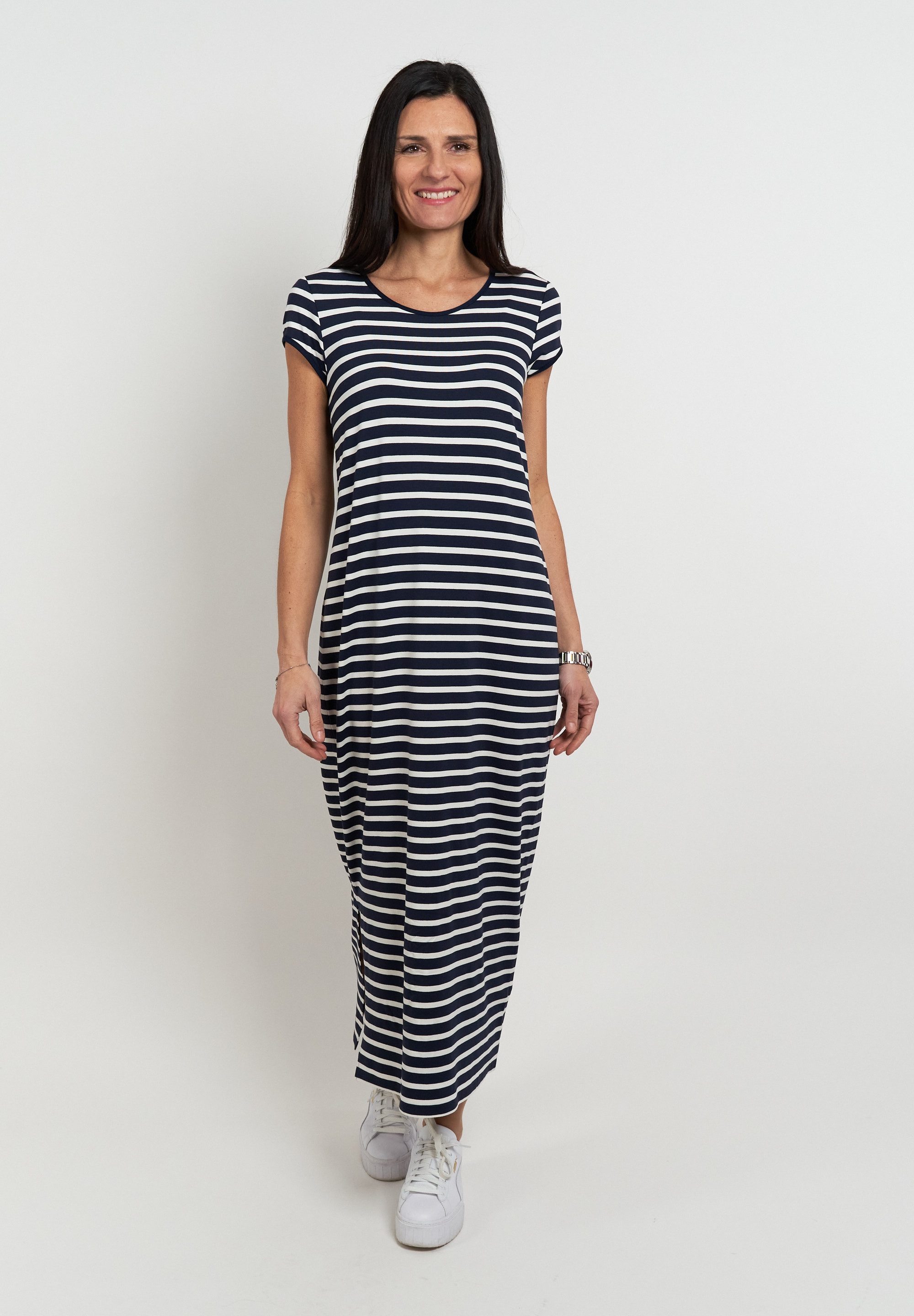 Seidel Moden Zomerjurk lang, met streepdesign, made in germany