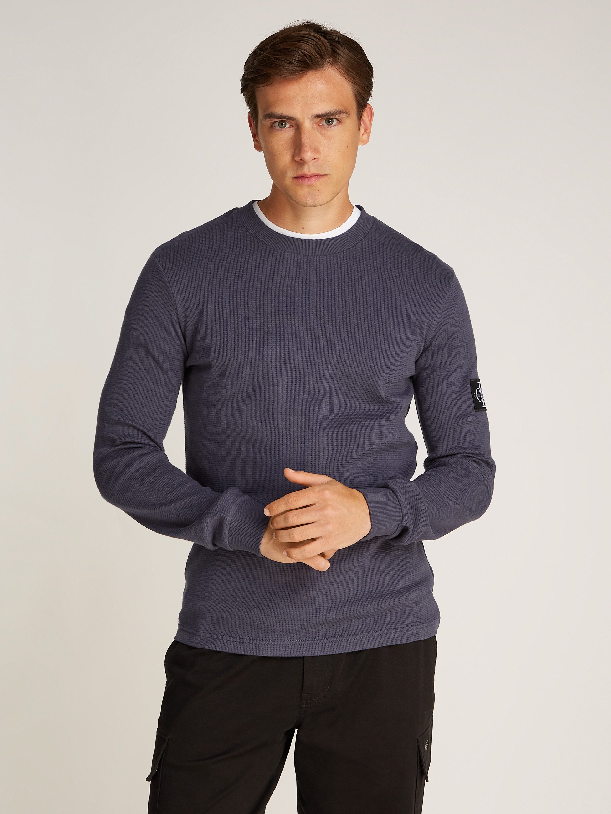 Calvin Klein Shirt met lange mouwen BADGE WAFFLE LS TEE