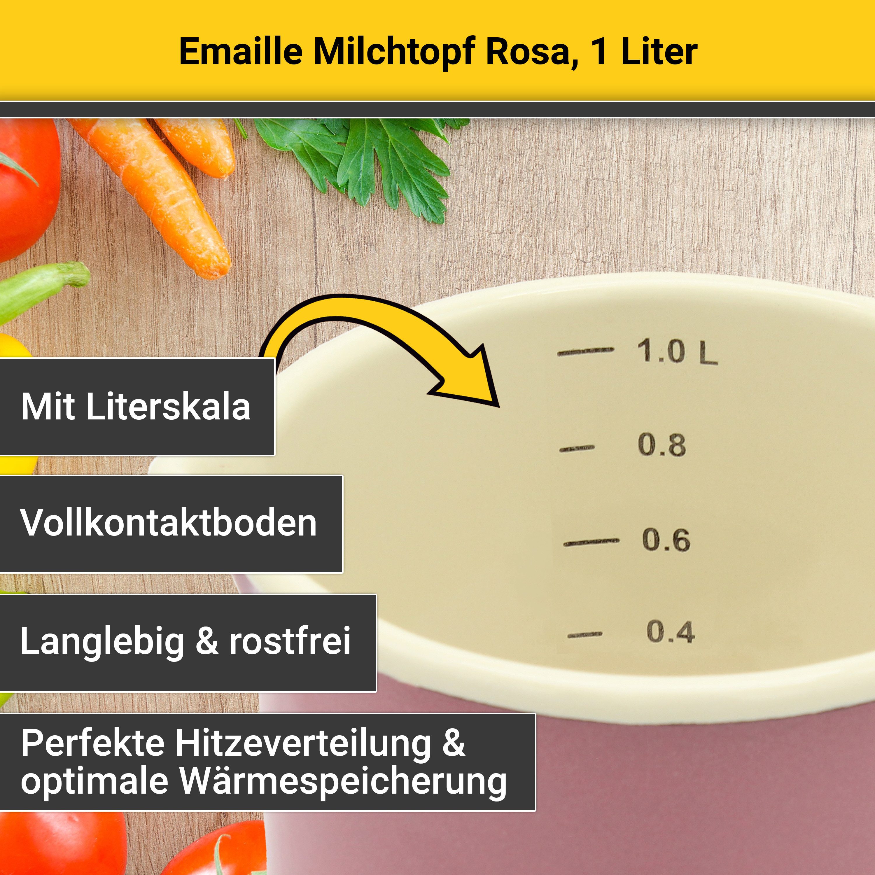 Krüger Melkpannetje Literschaal, 1 liter, geschikt voor inductiekookplaten (1-delig)