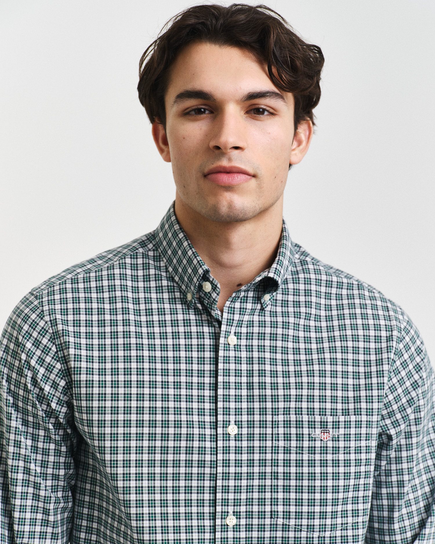 Gant Overhemd met lange mouwen REG POPLIN SMALL CHECK SHIRT Regular fit popeline overhemd met klein ruitpatroon