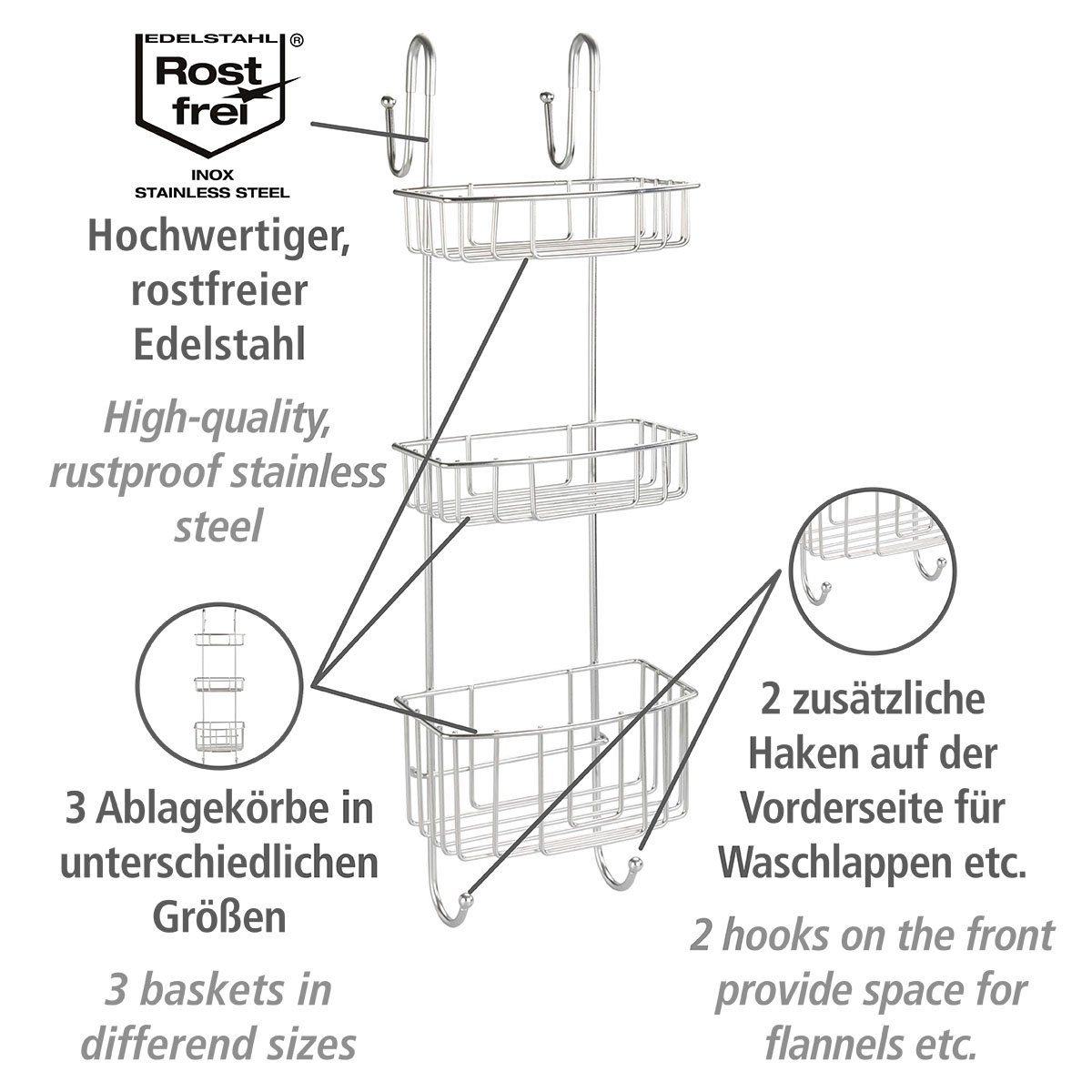 WENKO Badkamerrekje Olesi 3 verdiepingen