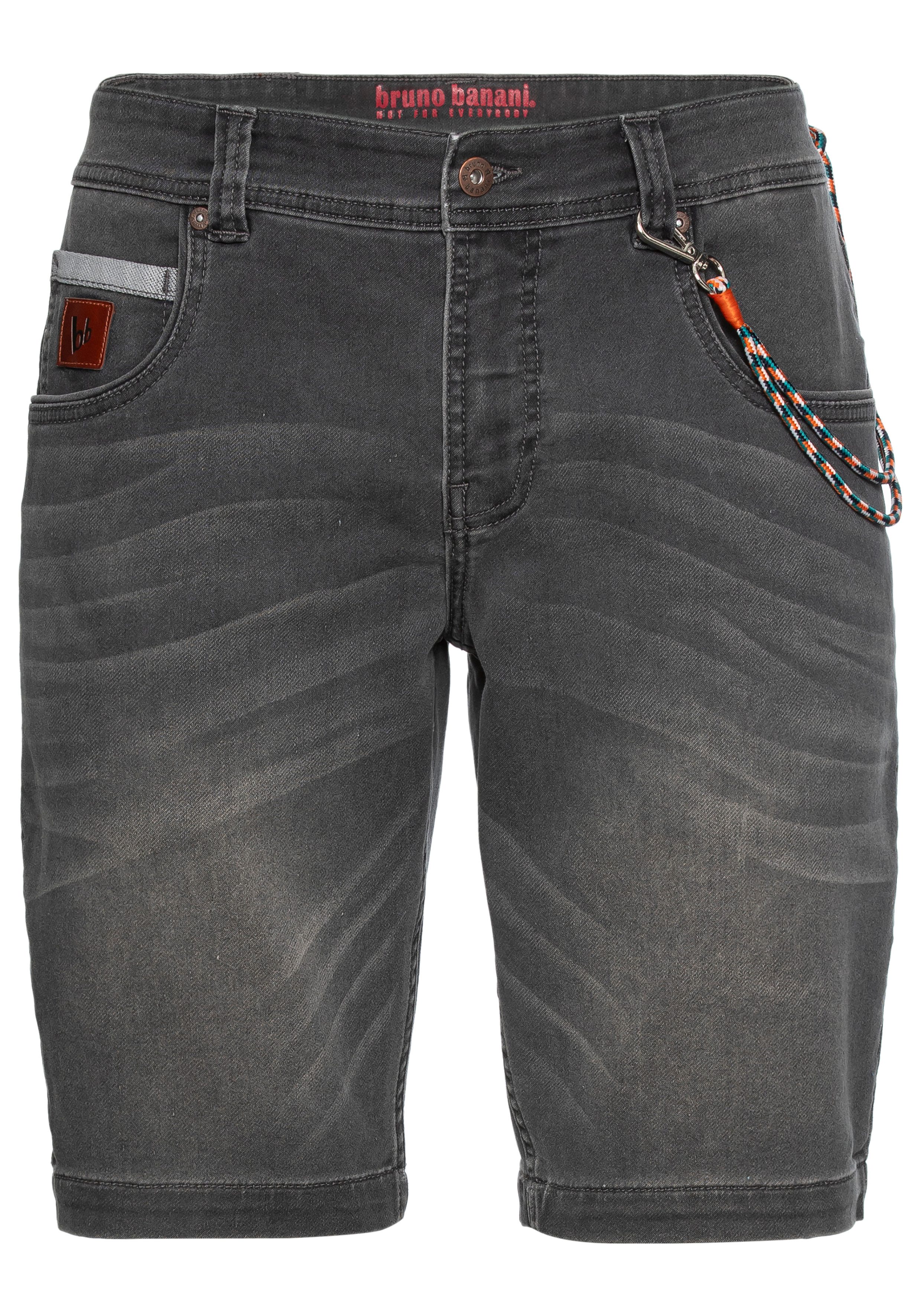 Bruno Banani Jeansshort comfortabele pasvorm, rechte pasvorm, met praktische zakken (set, 2-delig, Met band)