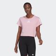 adidas t-shirt aeroready made for training crop sport roze