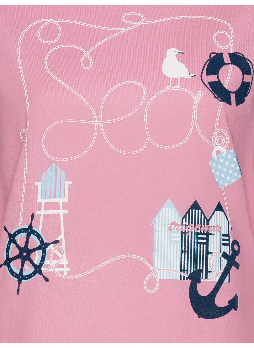 Trigema Pyjama TRIGEMA pyjama top met maritiem printmotief (1-delig)