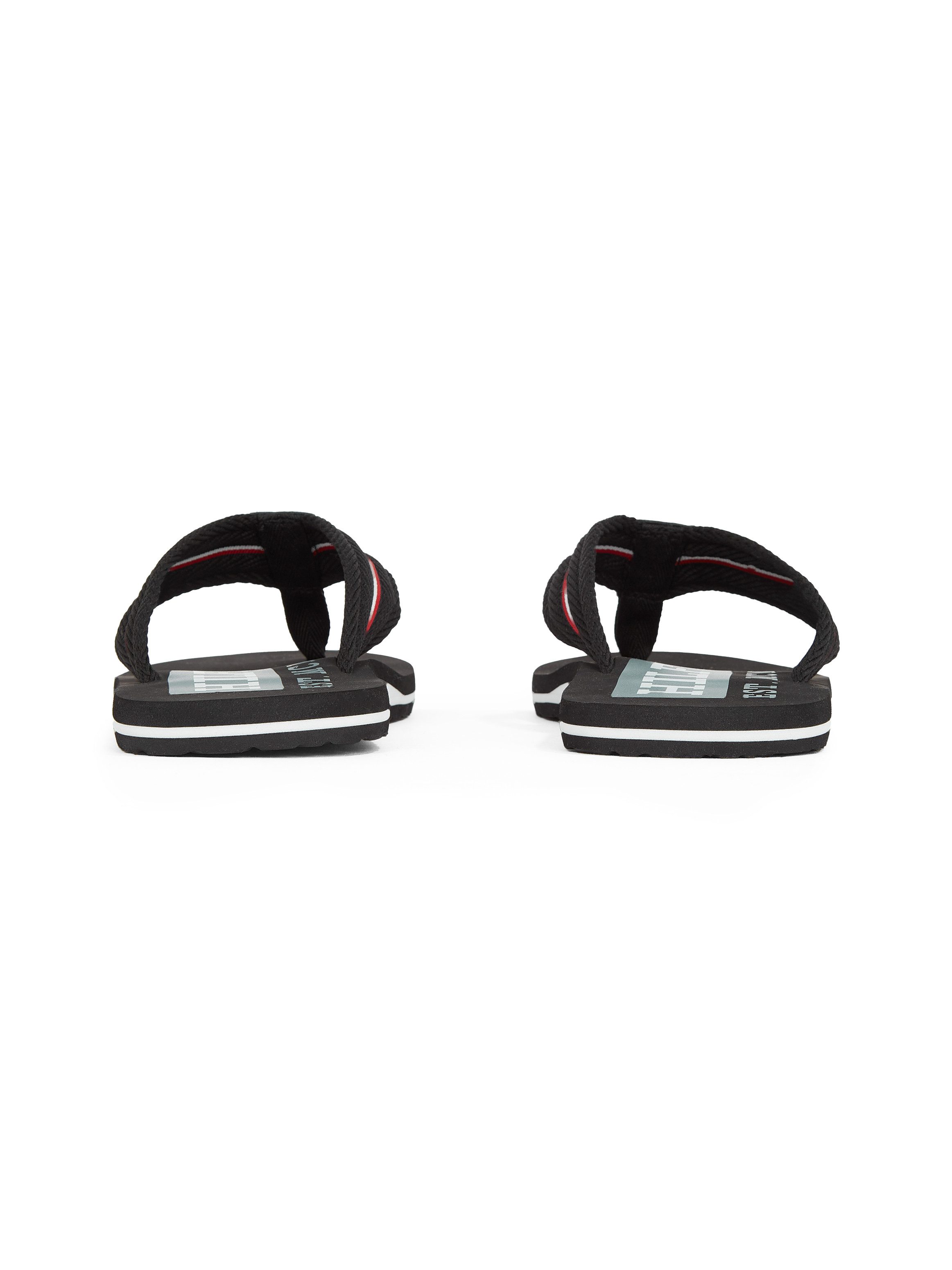 Tommy Hilfiger Teenslippers CORPORATE HILFIGER BEACH SANDAL , dianette, zomerschoen, flats, comfort-schoen met strepen