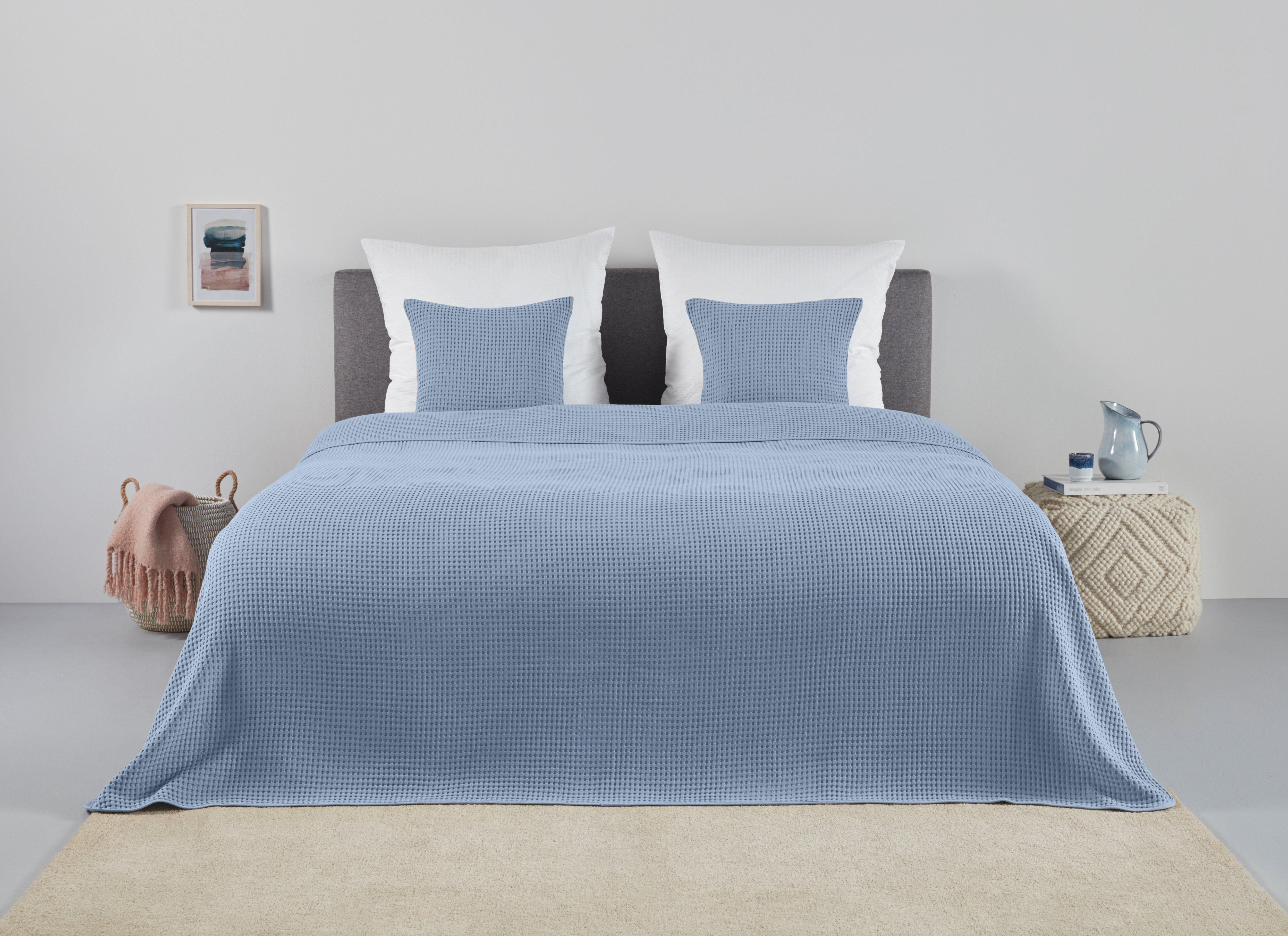 andas Sprei Greta in wafelpiqué-look, vele kleuren beschikbaar, deken vanaf 150x250 cm spreien maat 230 cm x 250 cm