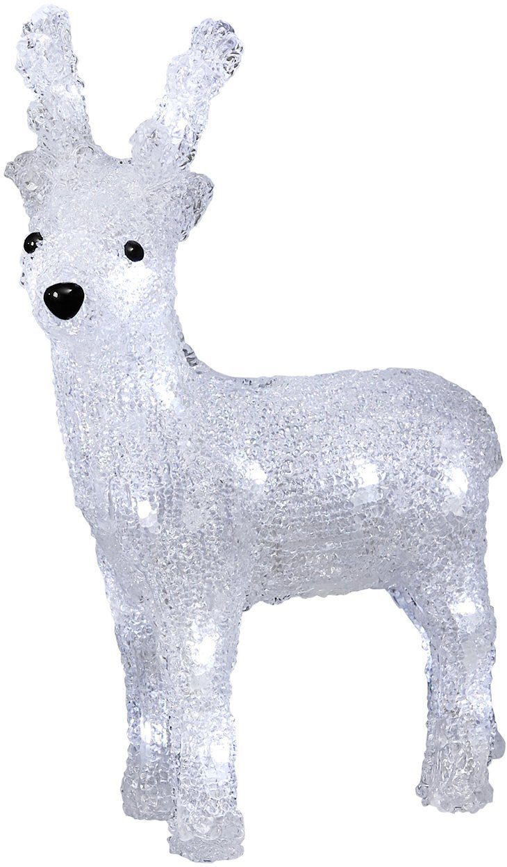 KONSTSMIDE Kerstfiguur Kerst versiering Led acryl rendier, 24 koudwitte dioden (1 stuk)