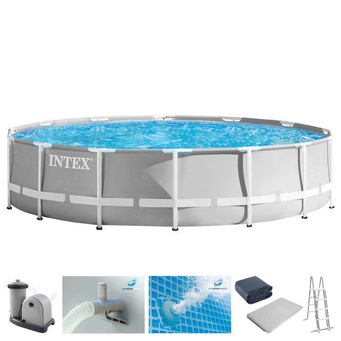 Intex opzetzwembad met accessoires Prism Frame Ã549 x 122 cm grijs