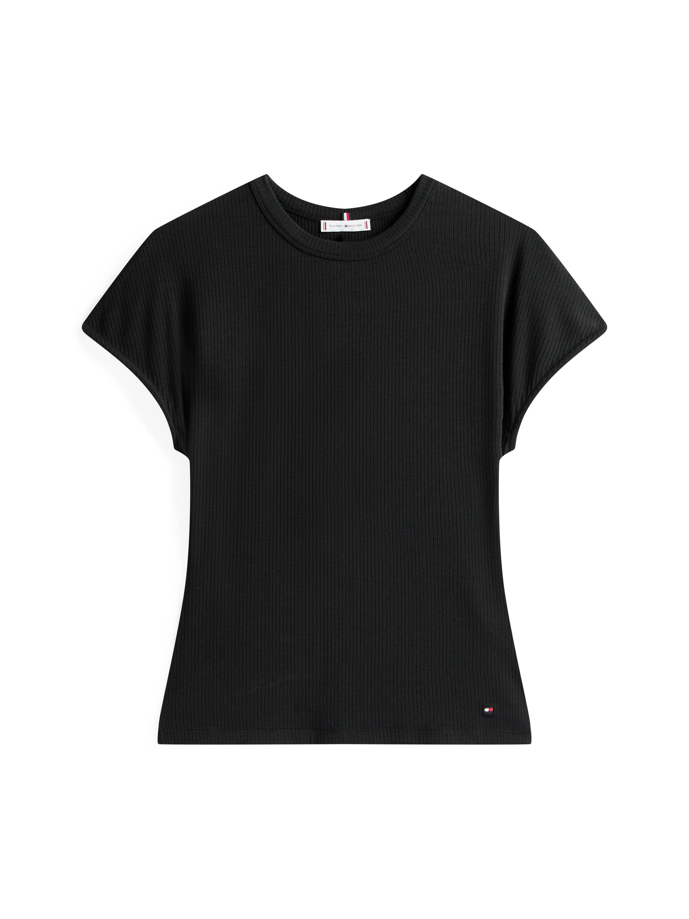 Tommy Hilfiger Shirt met korte mouwen 5X2 RIB SLIM C-NK CAP SLV TEE