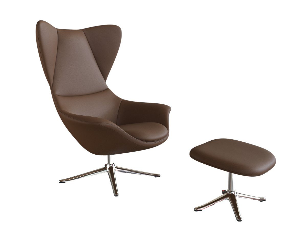 FLEXLUX Oorfauteuil Stilo relaxstoel, TV-stoel Solitaire, stijlicoon, draaibaar, aluminium basis