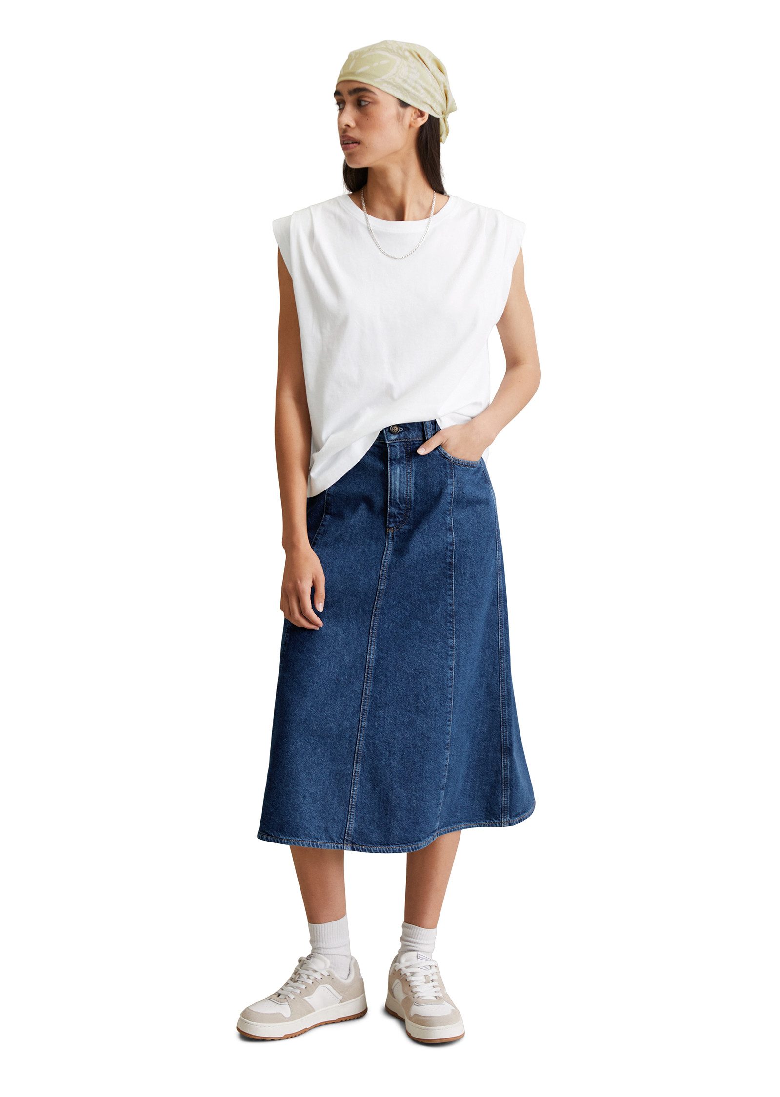 Marc O'Polo DENIM T-shirt relaxed, schouderpartij in plooien gelegd