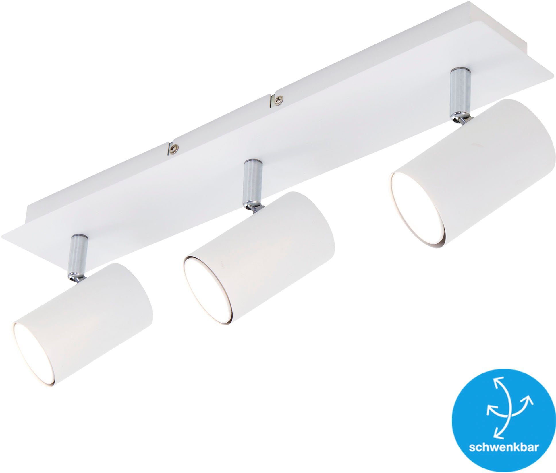 Briloner Leuchten Ledplafondspots 2857036 Run Plafondlamp, 45x8x12,3 cm, wit, max. 40W, GU10, woonkamer, gang, kantoor