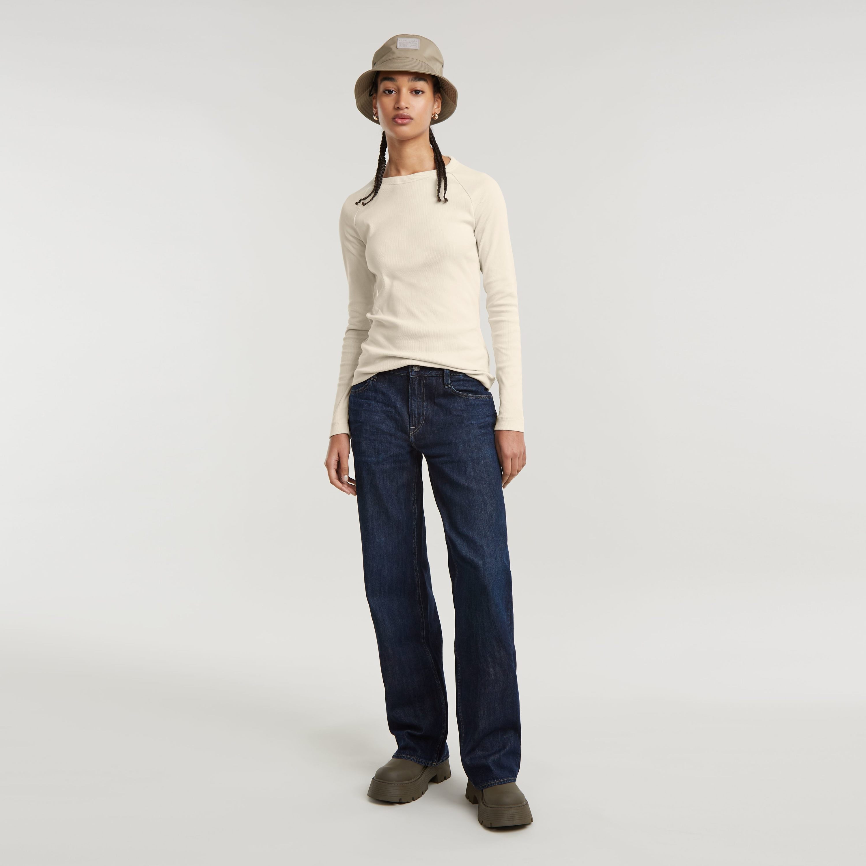 G-Star RAW T-shirt Slim Rib Keyhole met cut-out achter