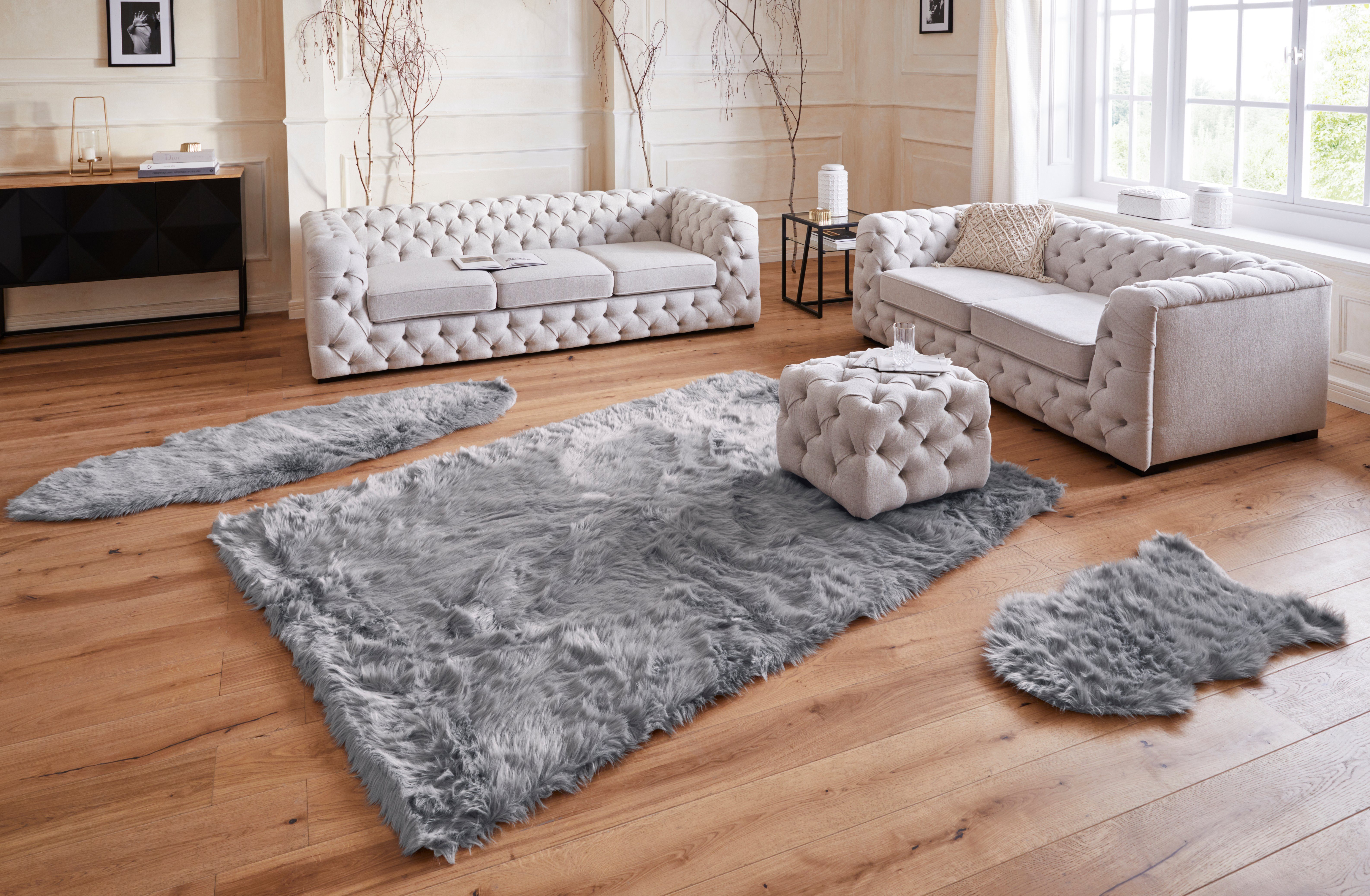 Guido Maria Kretschmer Home&Living Vachtvloerkleed Triana, vachtmodel Imitatiebont, uni, woonkamer, slaapkamer, eetkamer, kinderkamer