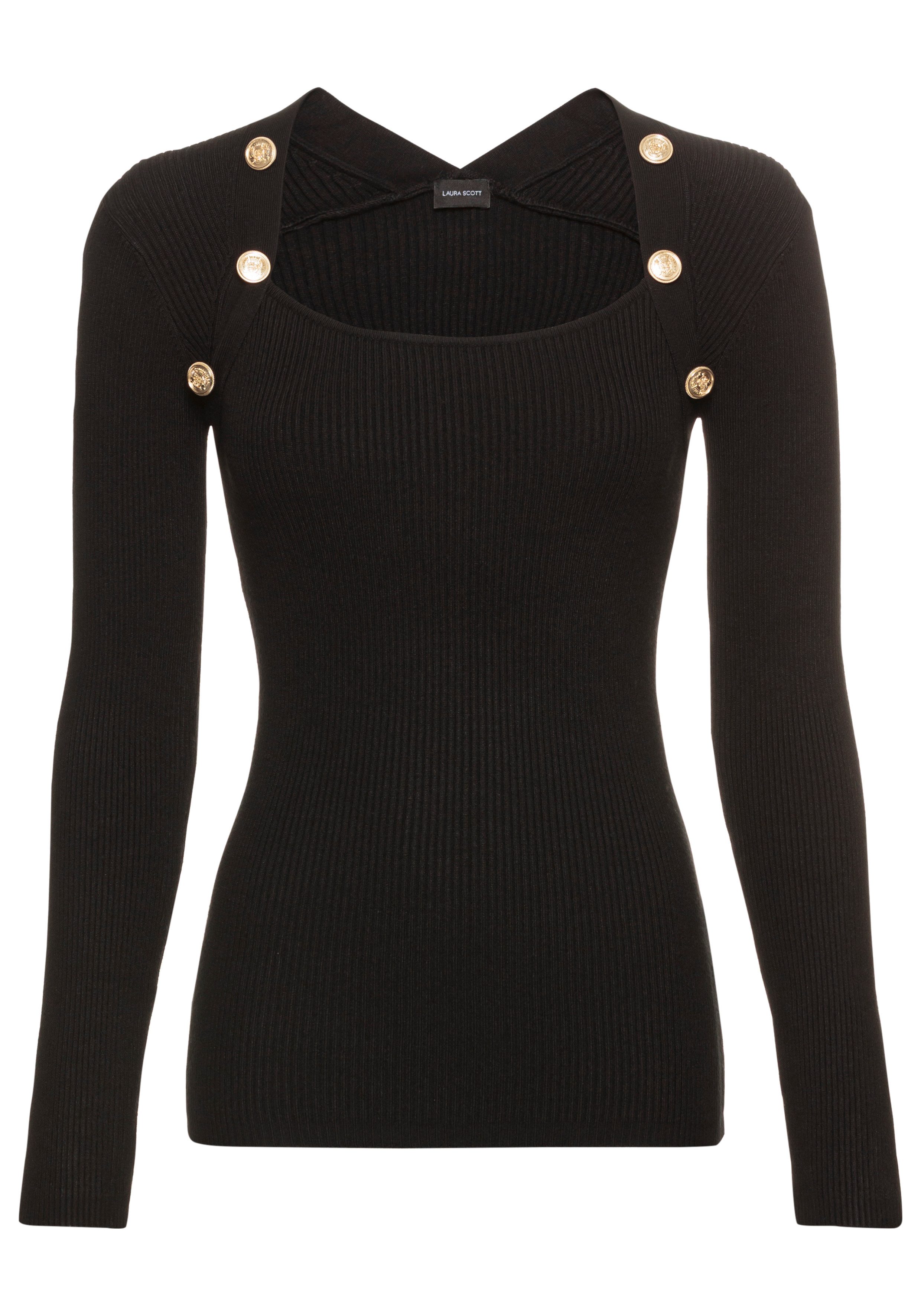 Laura Scott Gebreide trui in trendy 2-in-1-look