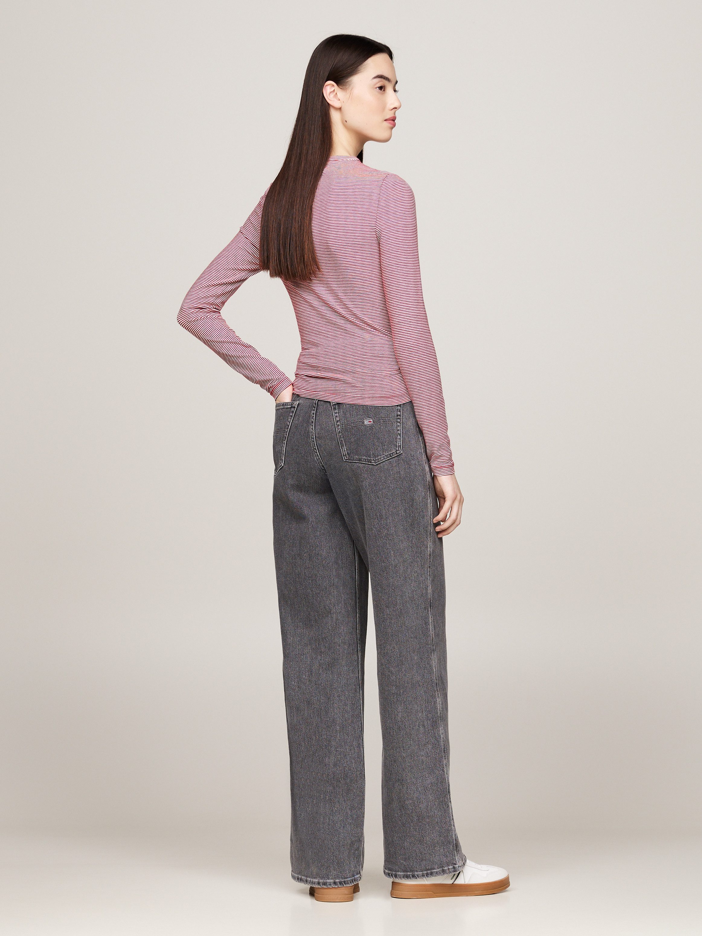 TOMMY JEANS Shirt met lange mouwen TJW SLIM STRIPE ESSENTIAL RIB LS