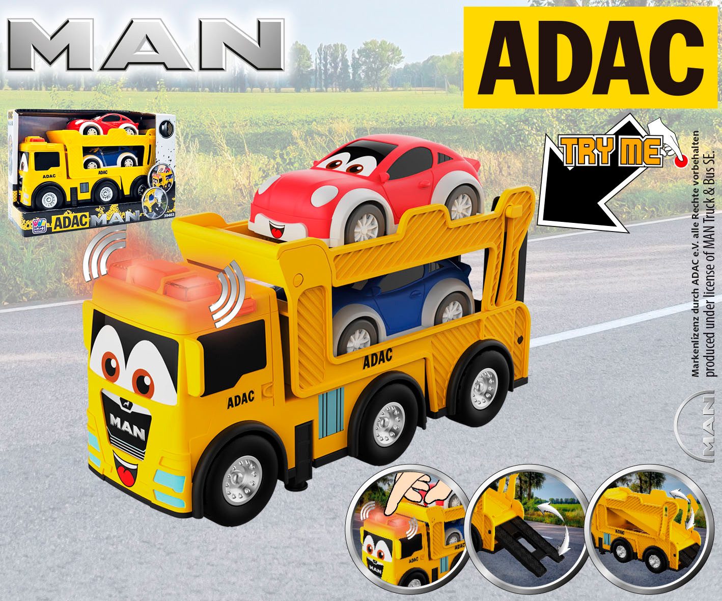 Happy People Speelgoedauto ADAC MAN Autotransporter