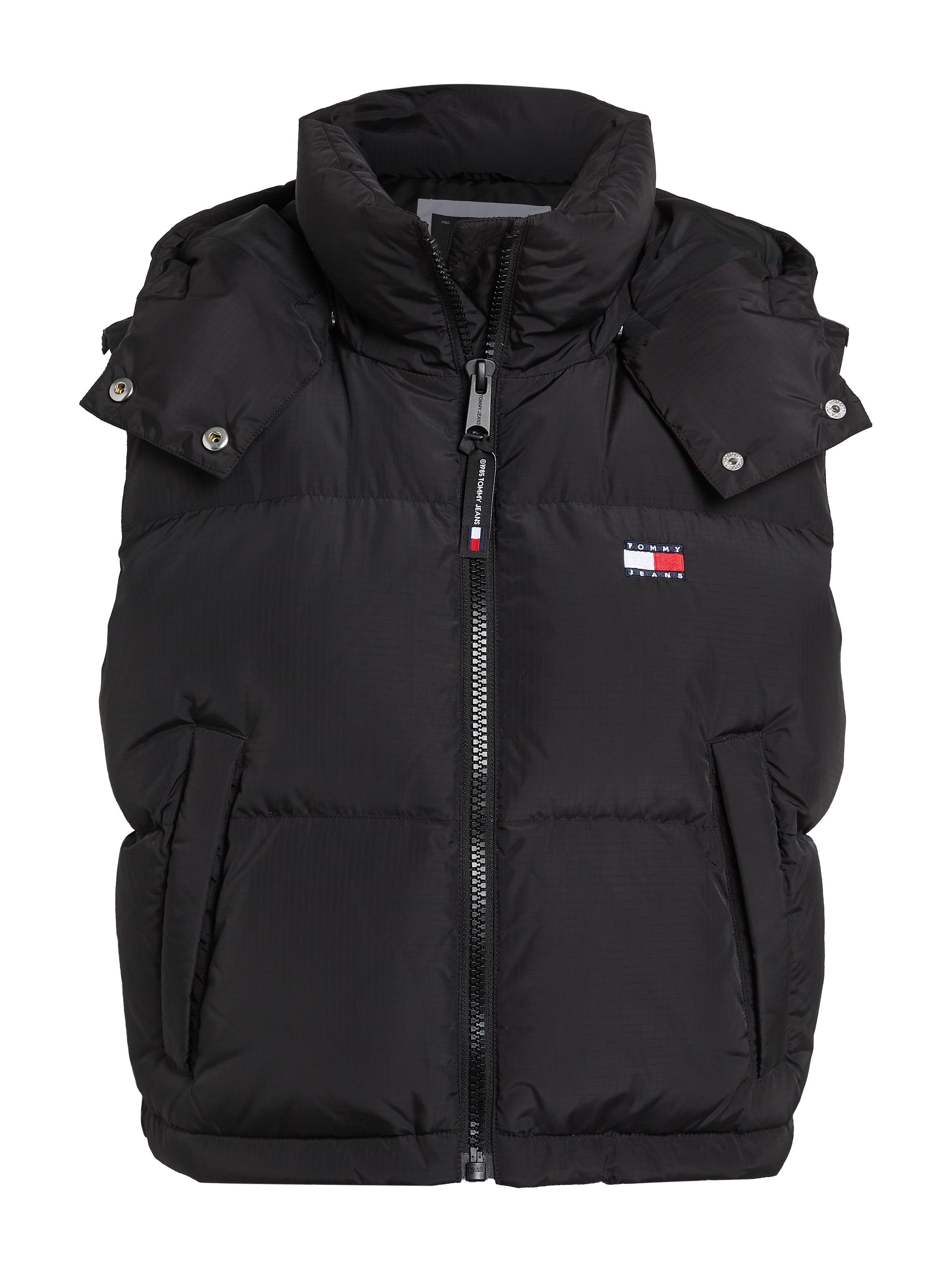 TOMMY JEANS Bodywarmer TJW CRP ALASKA PUFFER VEST in modieuze cropped vorm, puffer