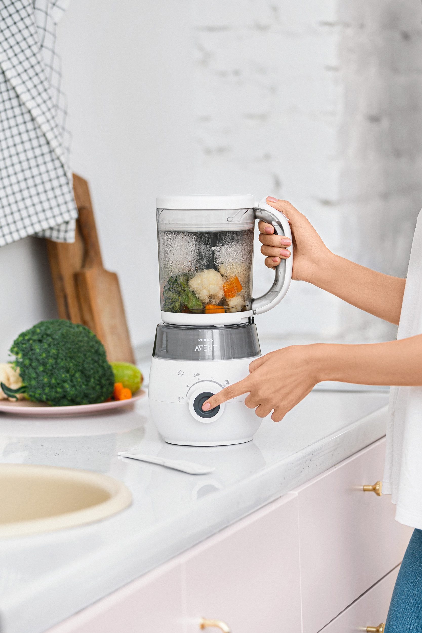 Philips AVENT Babyvoedingmaker SCF883/01 4-in-1 functie, stomen, mixen, ontdooien, opwarmen