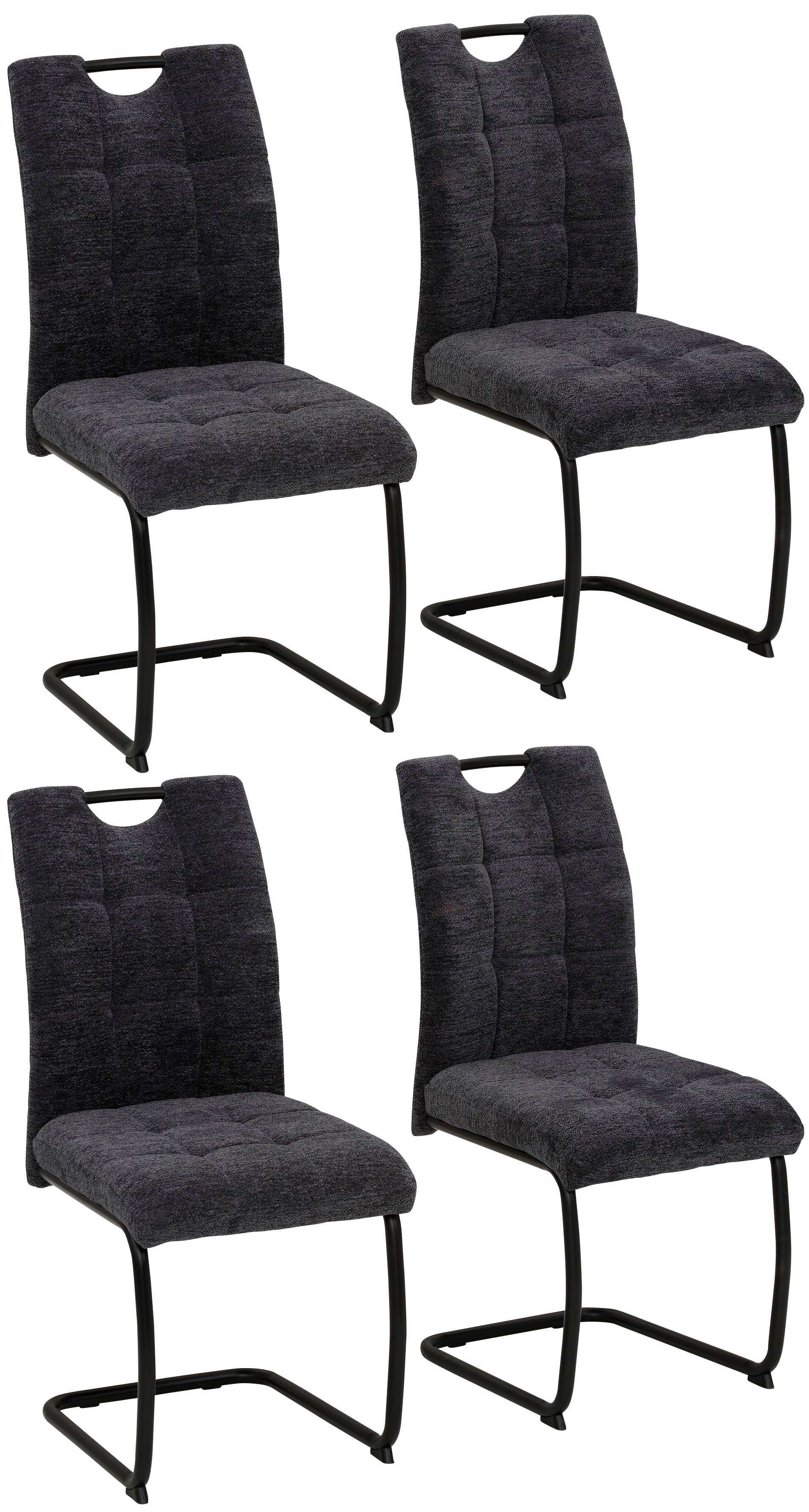 HELA Vrijdragende stoel LEONA eetkamerstoel Keukenstoel, voor de eettafel, in teddy-look (set)
