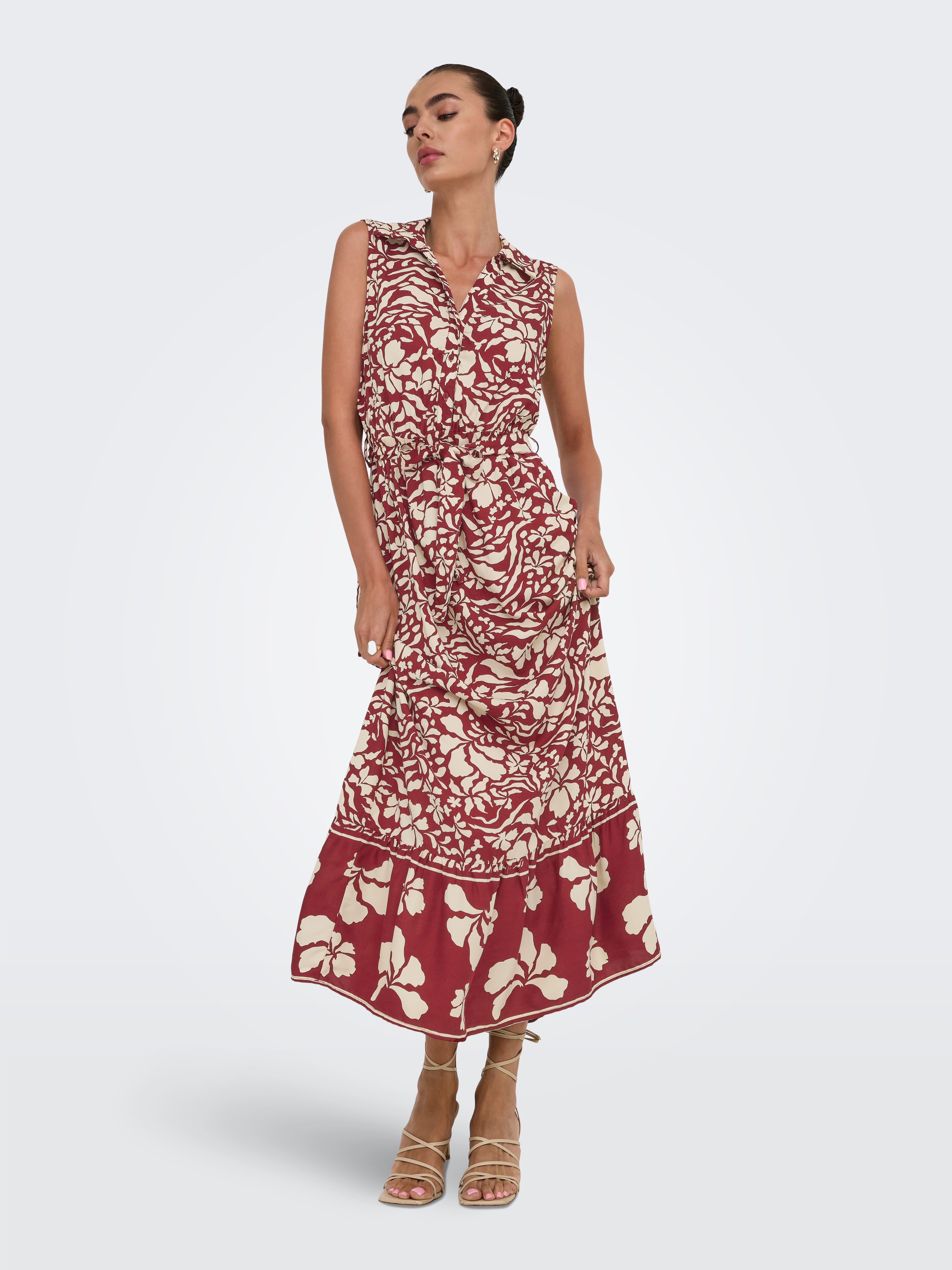 Only Maxi-jurk ONLVIBE LIFE S/L SHIRT LONG DRESS WVN