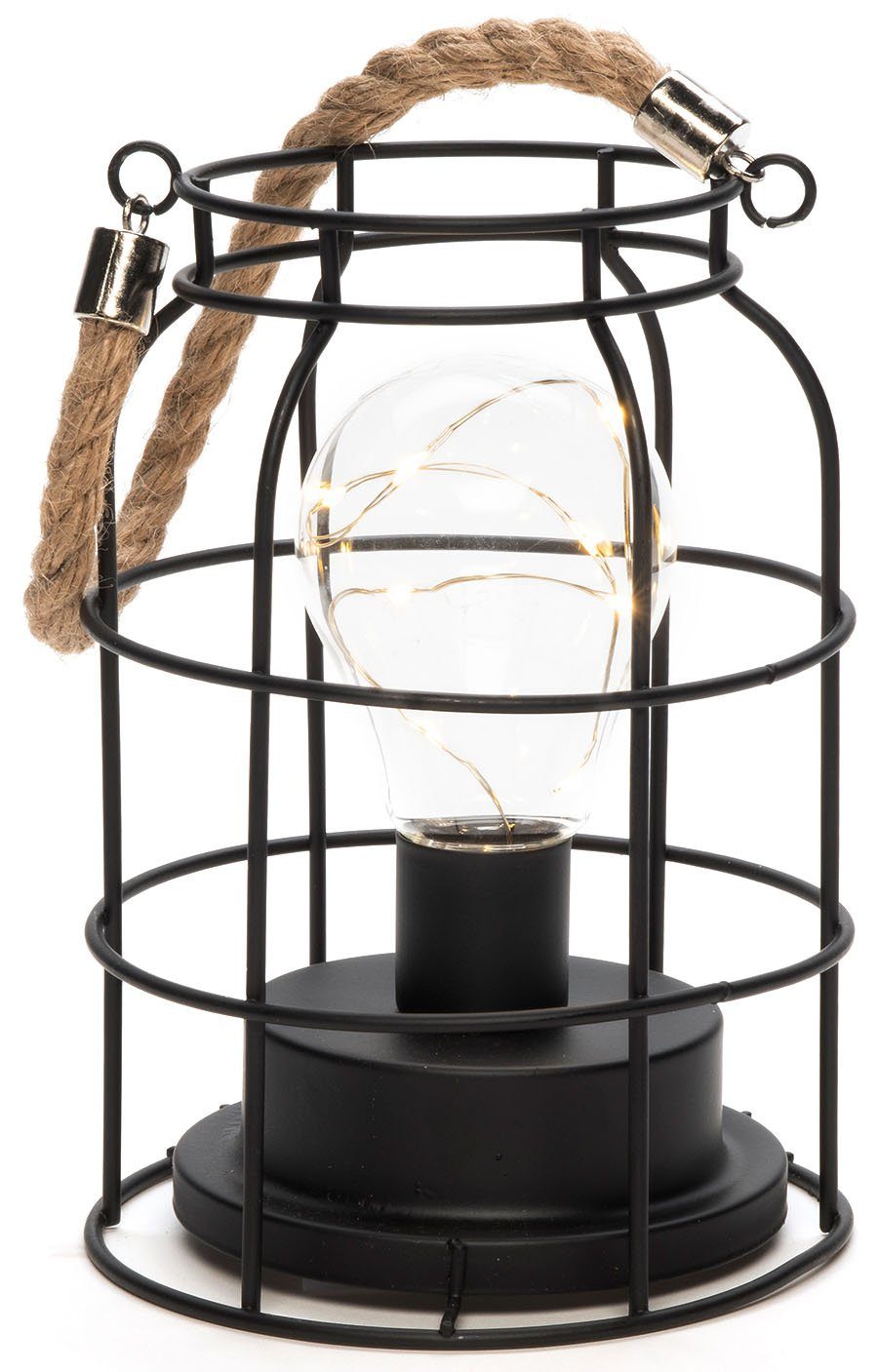KONSTSMIDE Led lantaarn Kerst versiering Metalen led-lantaarn, rond (1 stuk)