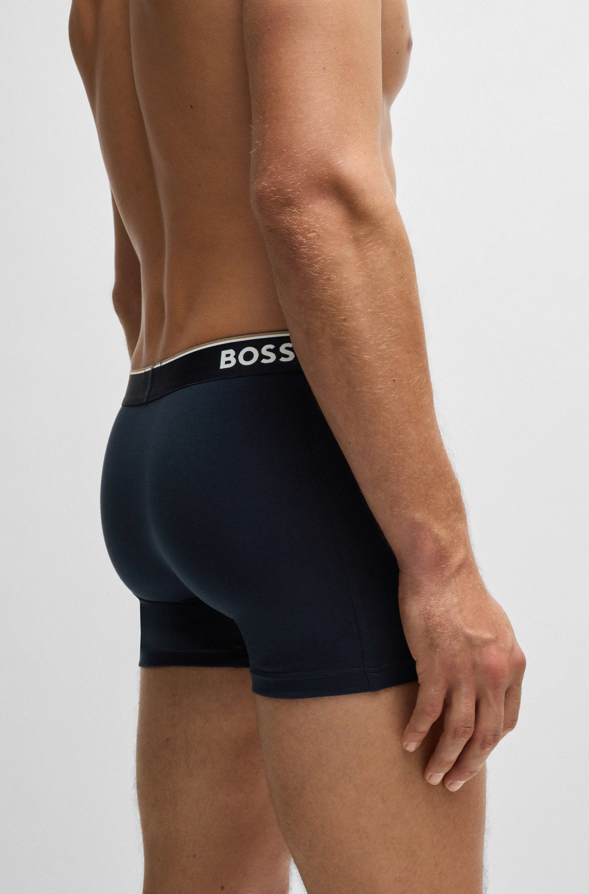 BOSS Lange boxershort BRIEF 3 PACK met in kleur bijpassende weefband (3 stuks)