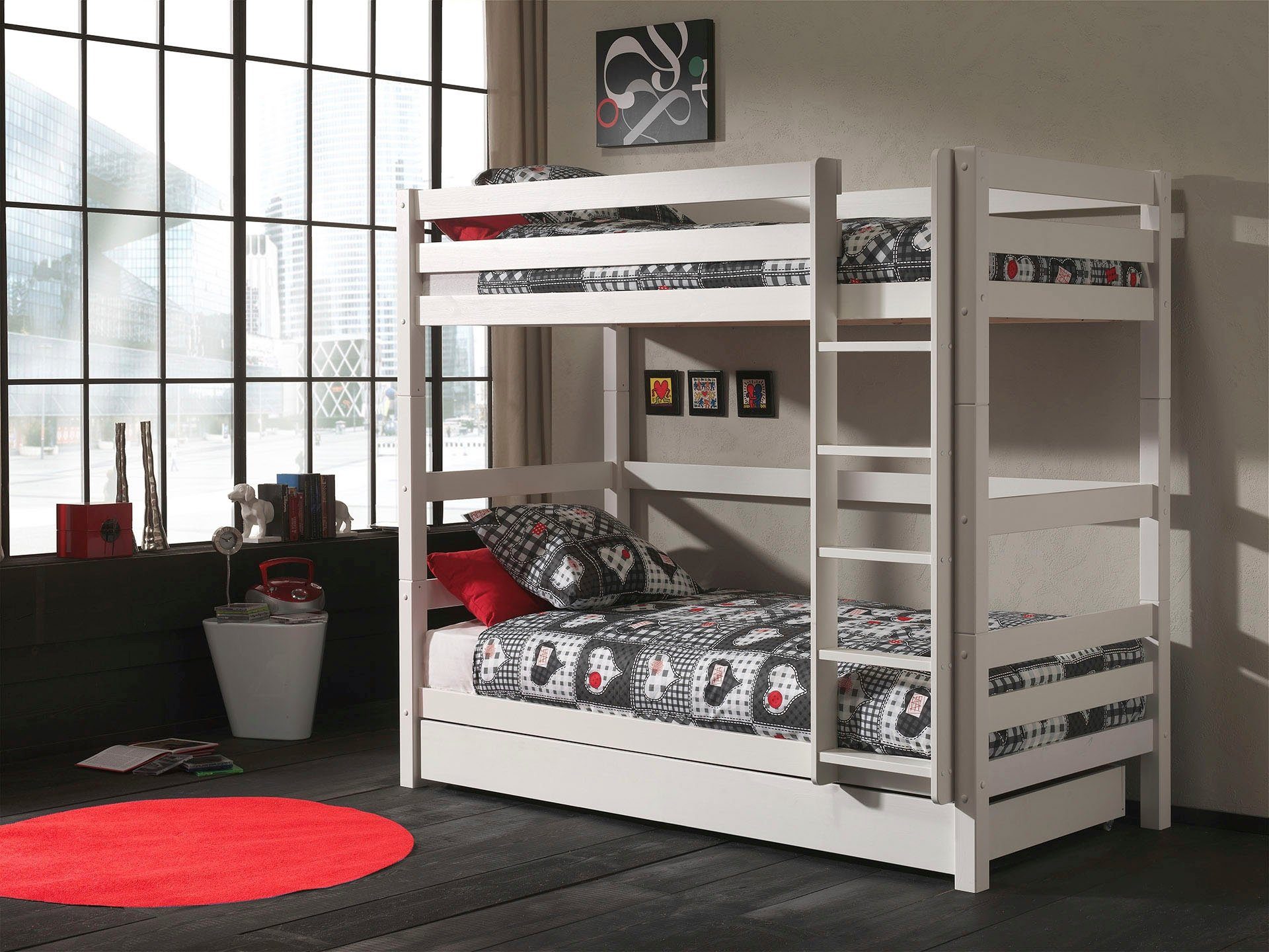 Vipack Stapelbed PINO naar keuze met onderbedlade stapelbedden wit