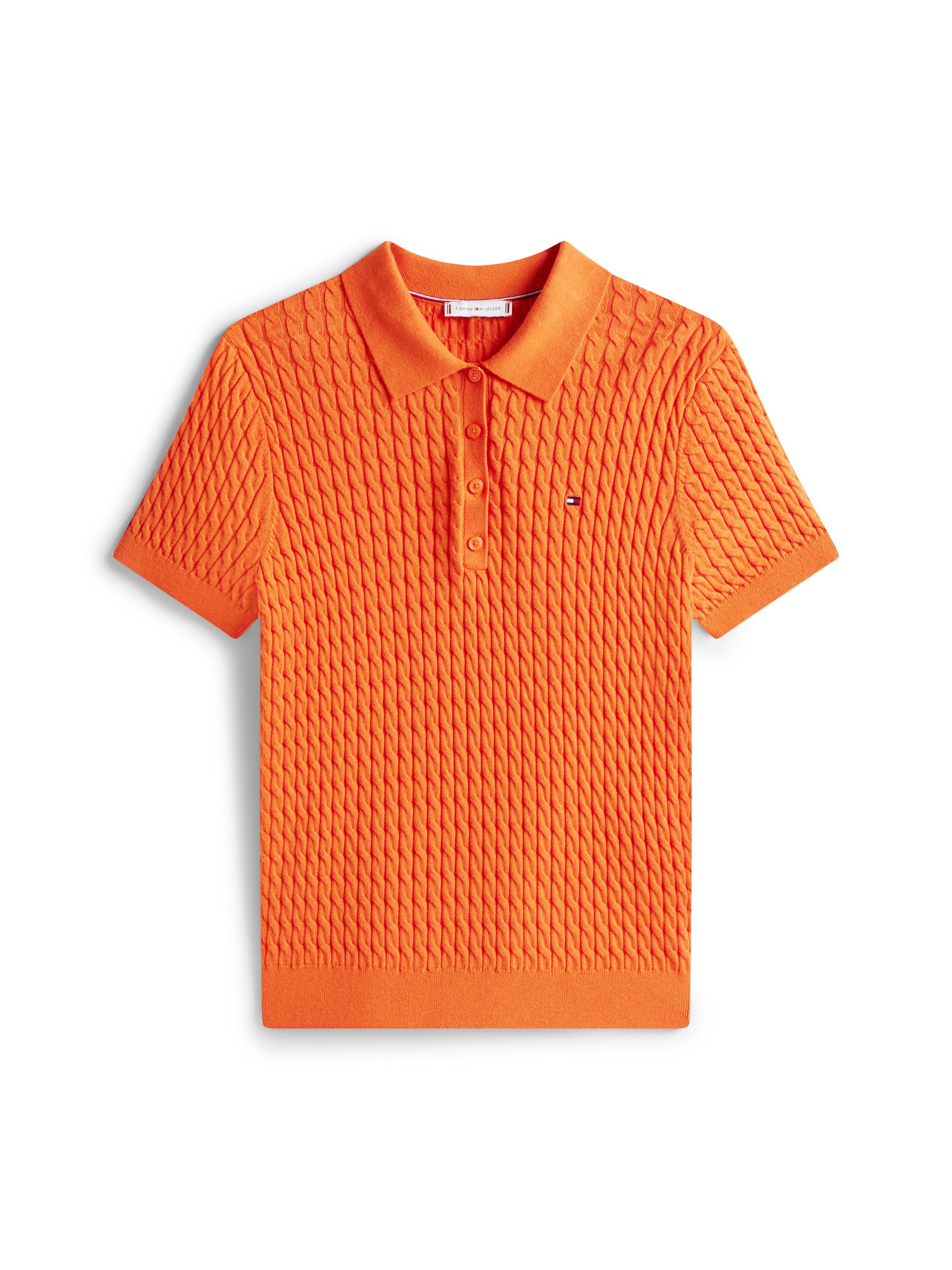 Tommy Hilfiger Poloshirt CO CABLE POLO-NK SS SWEATER