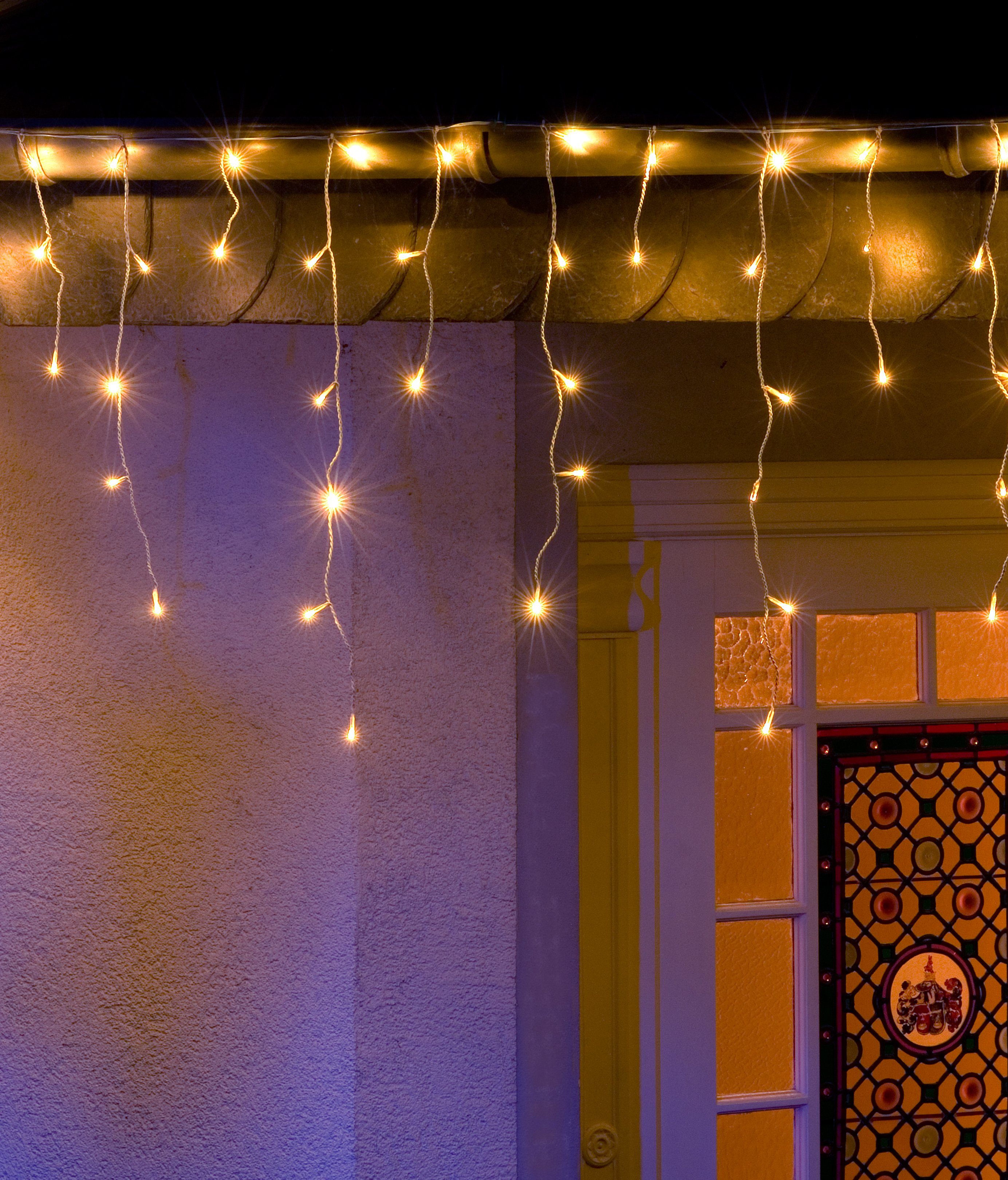 KONSTSMIDE Led-lichtgordijn Led ijsregen lichtgordijn, 200 warmwitte dioden (1 stuk) kerstverlichting wit