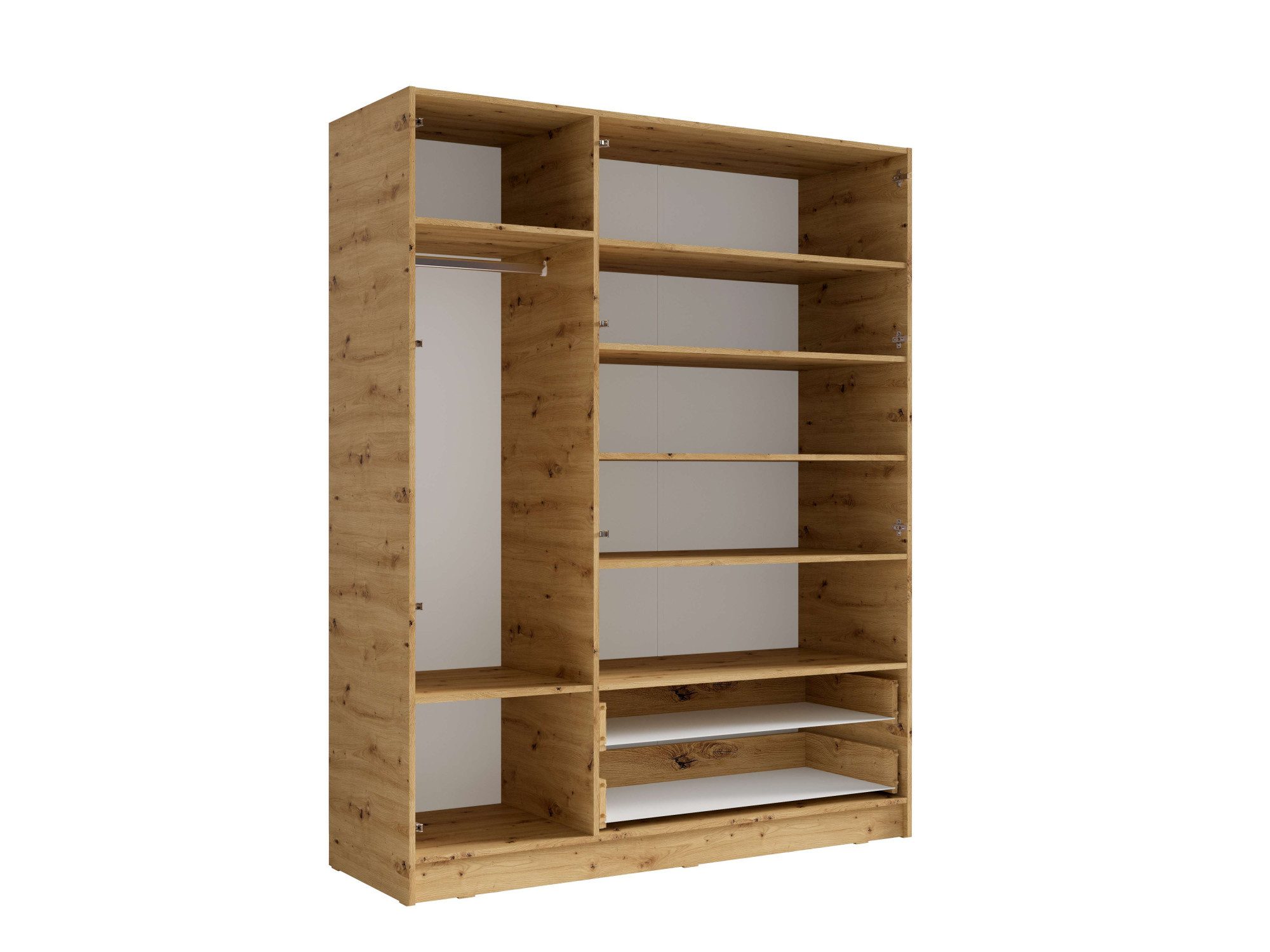 INOSIGN Kledingkast LAREDO Wäscheschrank komplette Innenausstattung, Maße 158,3/200,5/55cm Garderobe met open vak, 3 deuren en 2 lades, FSC