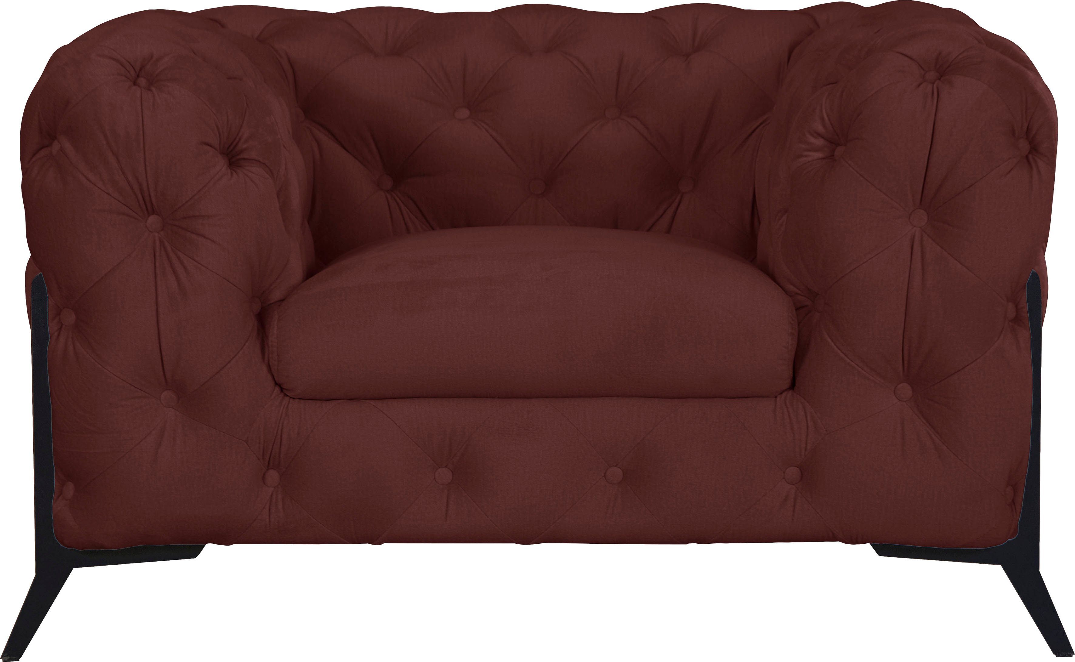 Leonique Chesterfield-fauteuil Amaury luxueuze capitonnage in een moderne look, naar keuze voeten in