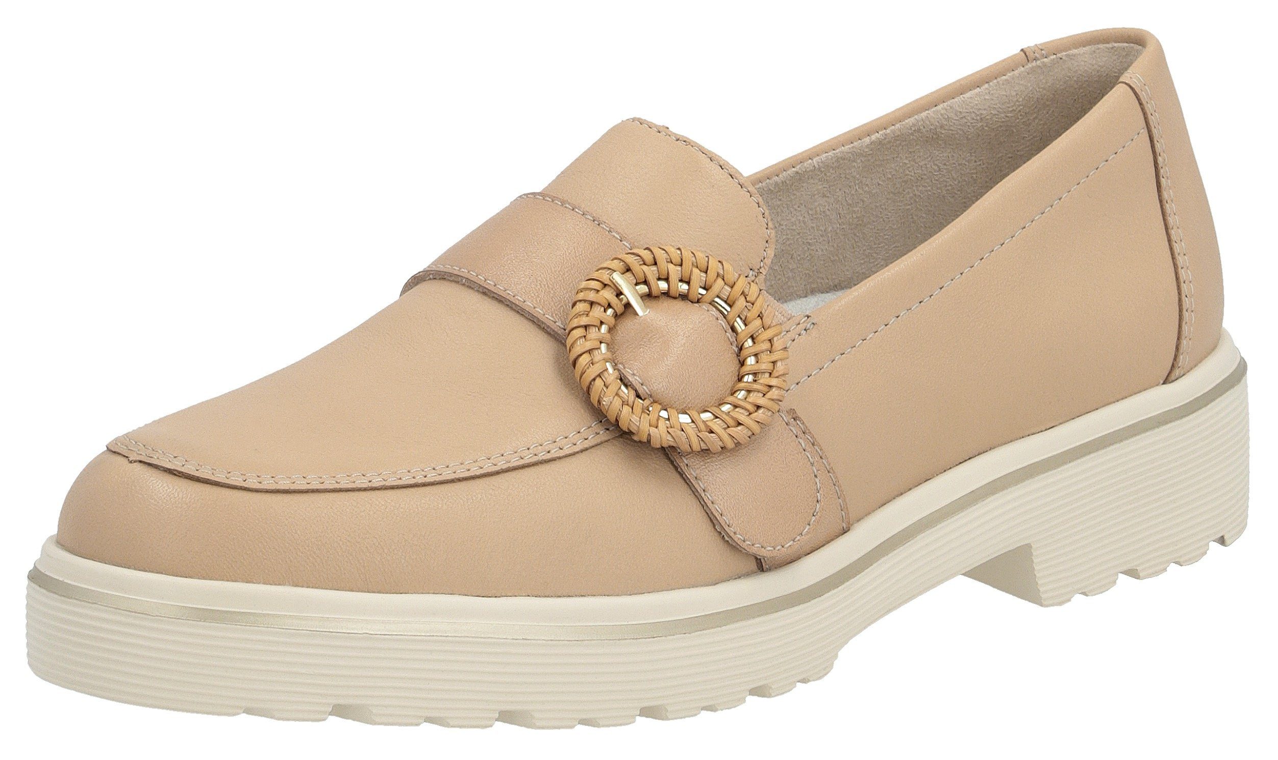 Remonte Loafers Chunky slipper, plateau slipper met moderne vlecht-siergesp