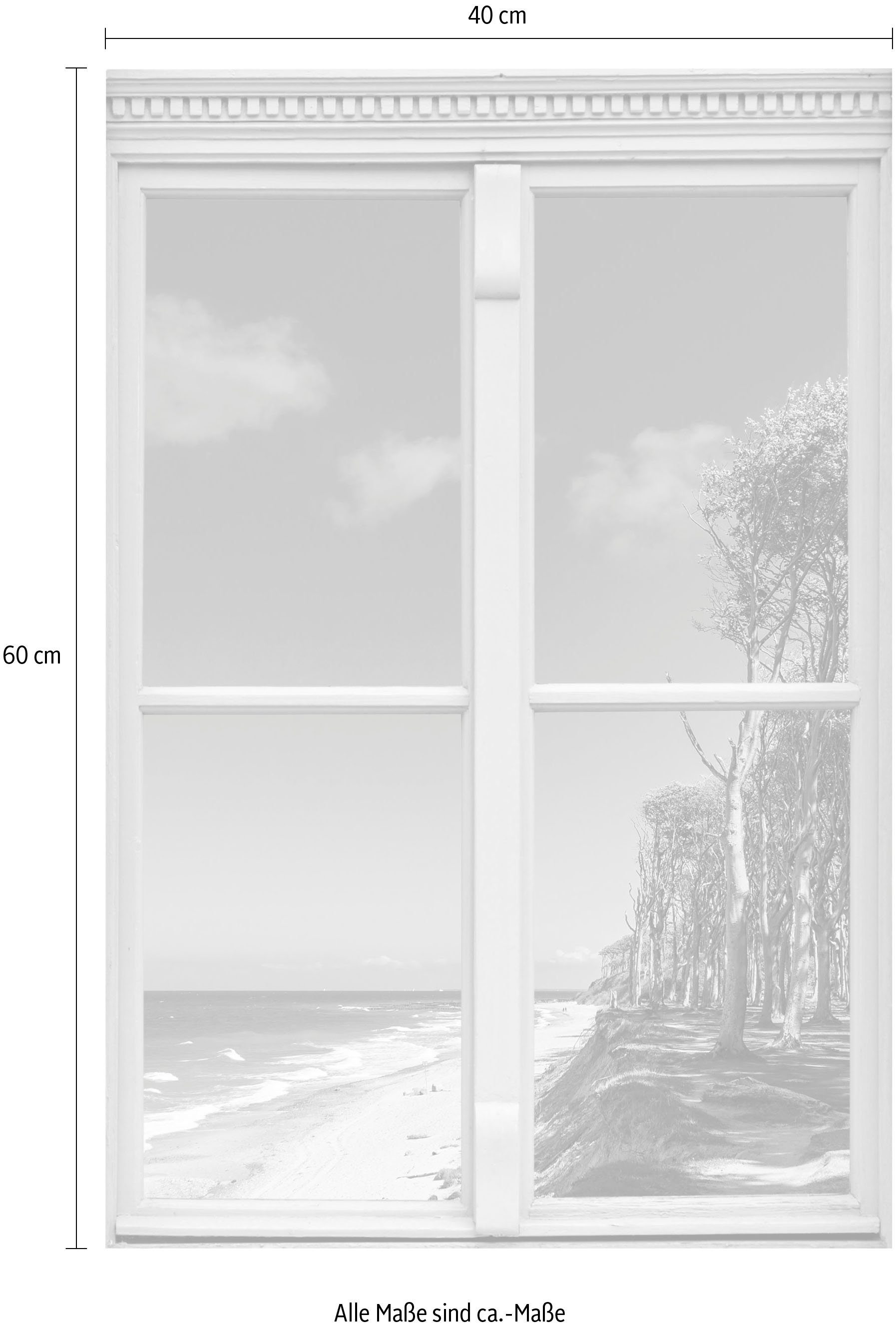 queence Wandfolie Strand Muursticker, muurdecoratie, zelfklevend, 3D, raam