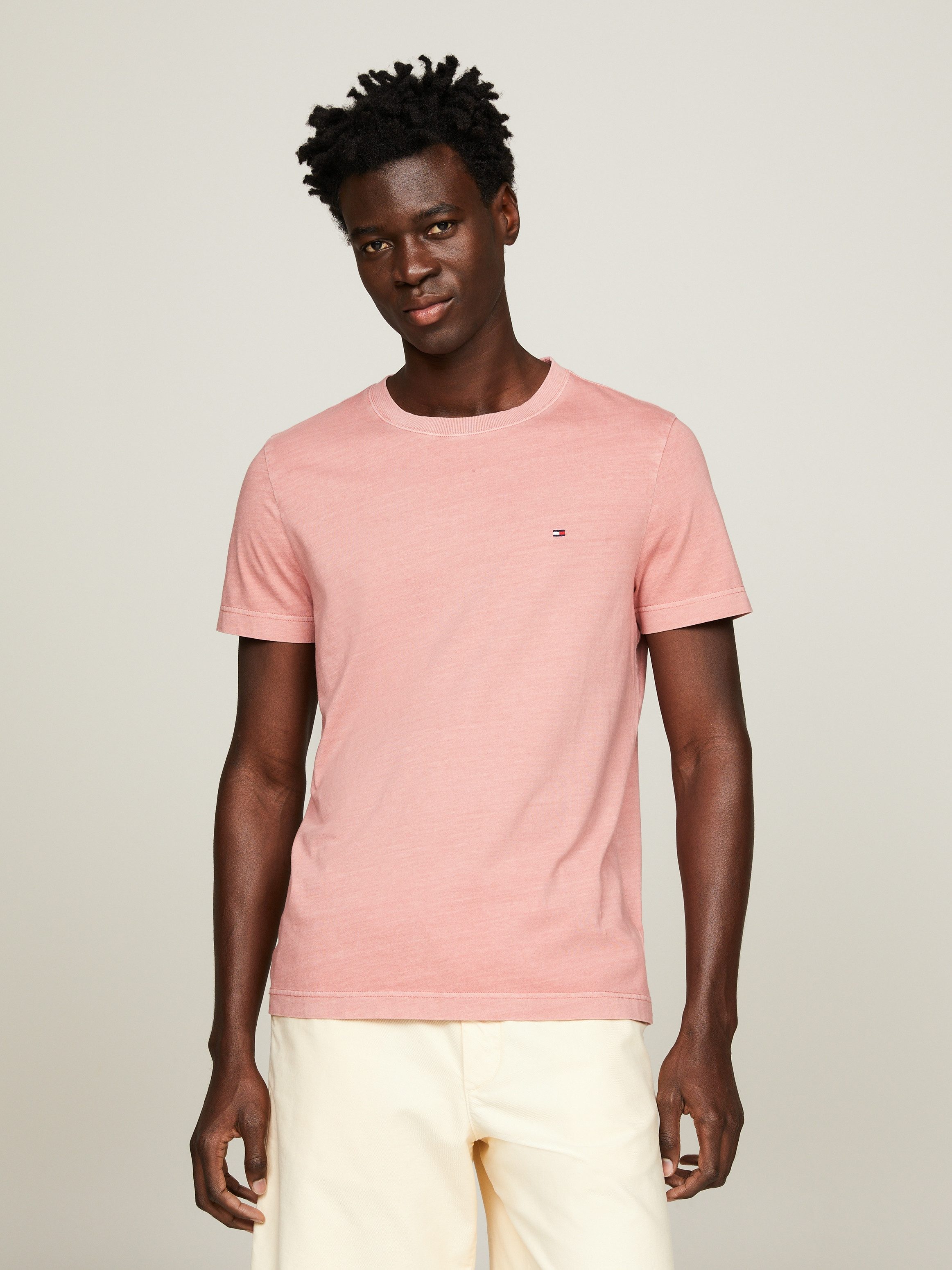Tommy Hilfiger Slim fit T-shirt met logostitching model 'GARMENT'