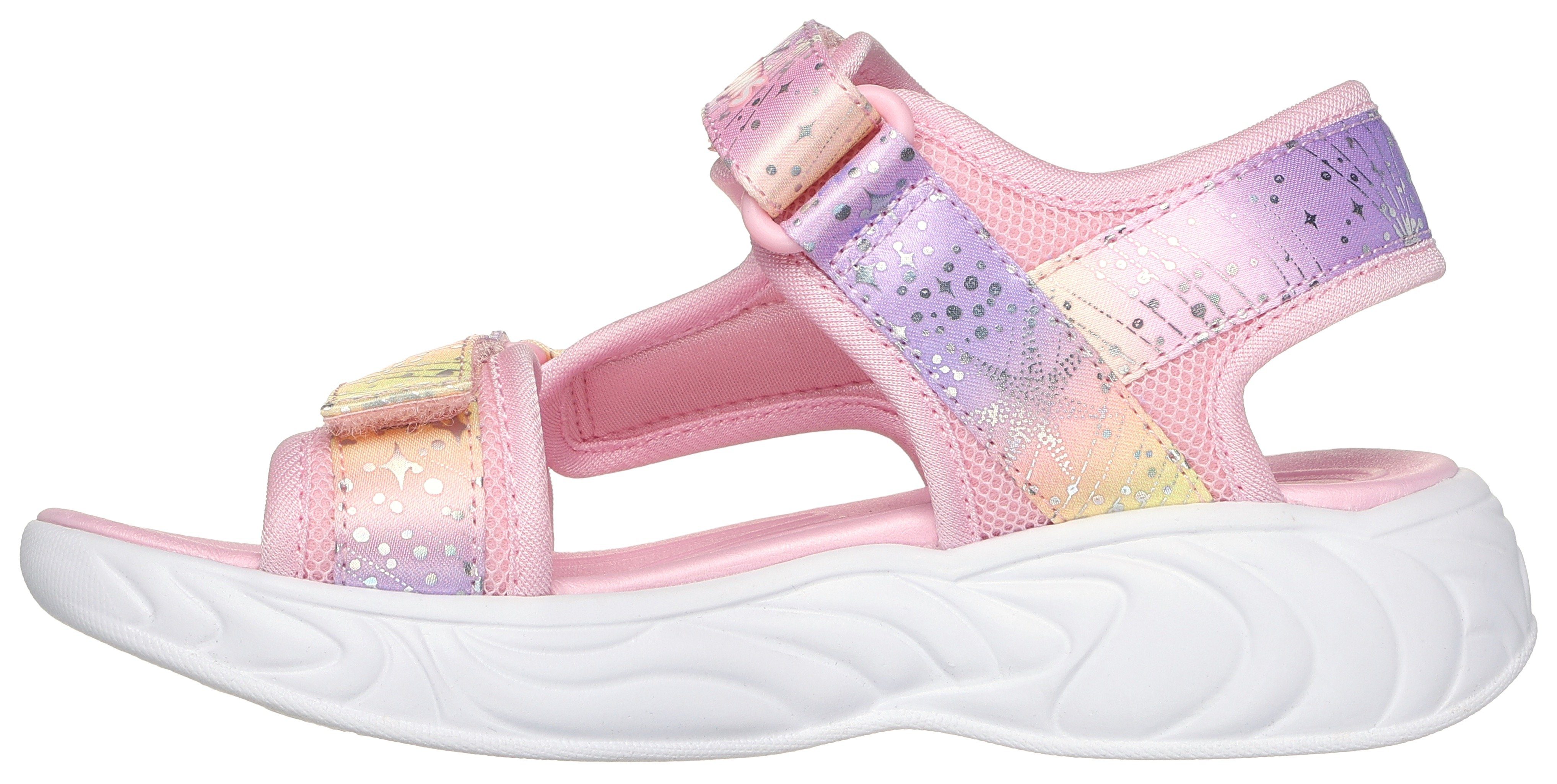Skechers Sandalen UNICORN DREAMS SANDAL MAJESTIC BLISS , zomerschoen, klittenbandschoen, flitsende schoen, flitsende eenhoorn applicatie