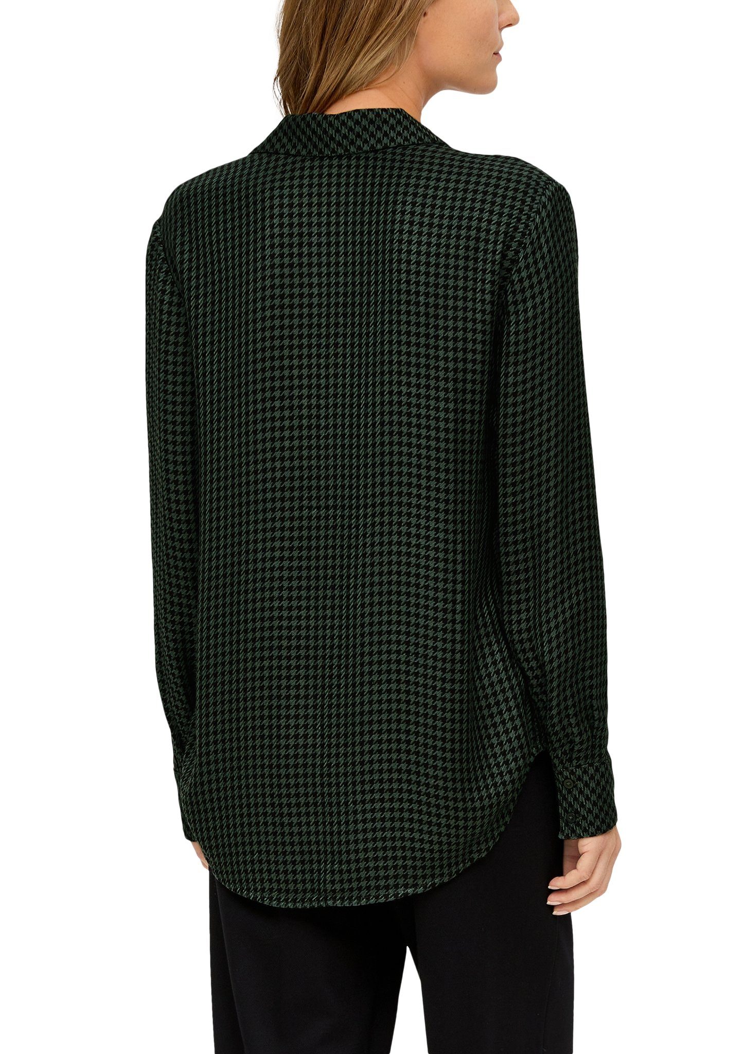 s.Oliver Blouse met lange mouwen met allround mini-ruitpatroon