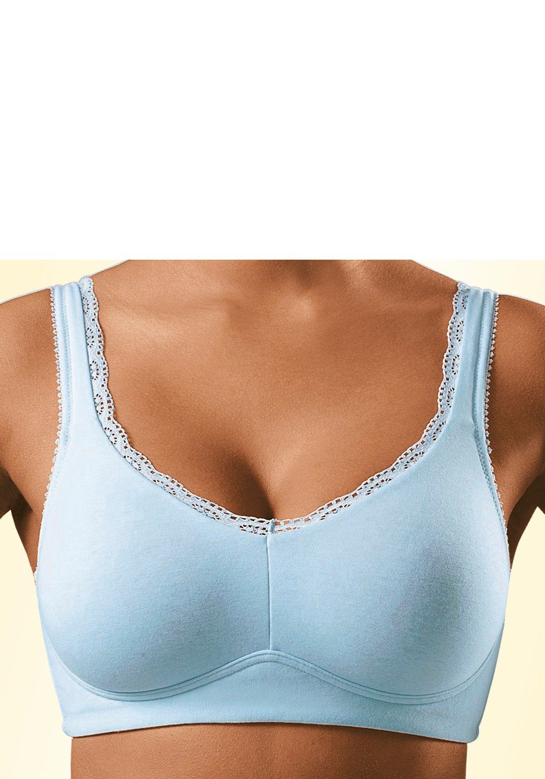 Petite fleur Soft-bh zonder beugels, met kanten randjes (Set van 2)
