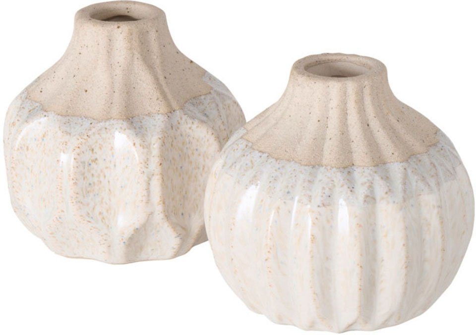 BOLTZE Tafelvaas MALIA van aardewerk, hoogte ca. 9 cm (set, 2 stuks)