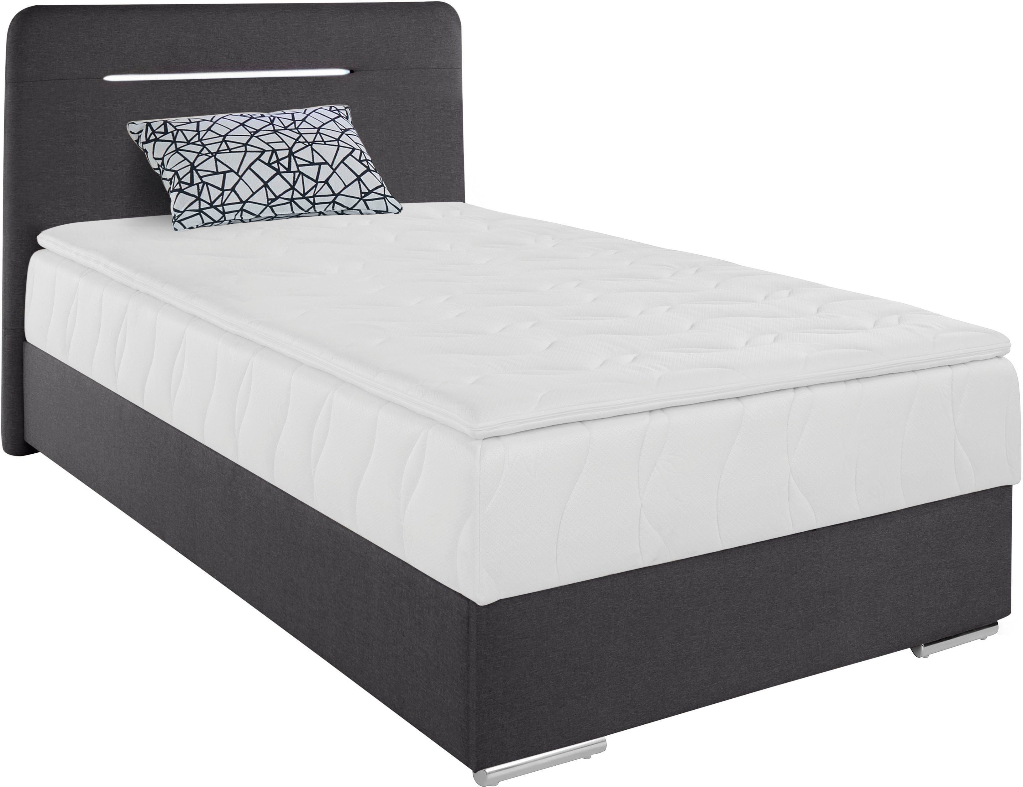 COTTA Boxspring Lighstar inclusief ledverlichting, topmatras, bedkist en sierkussen