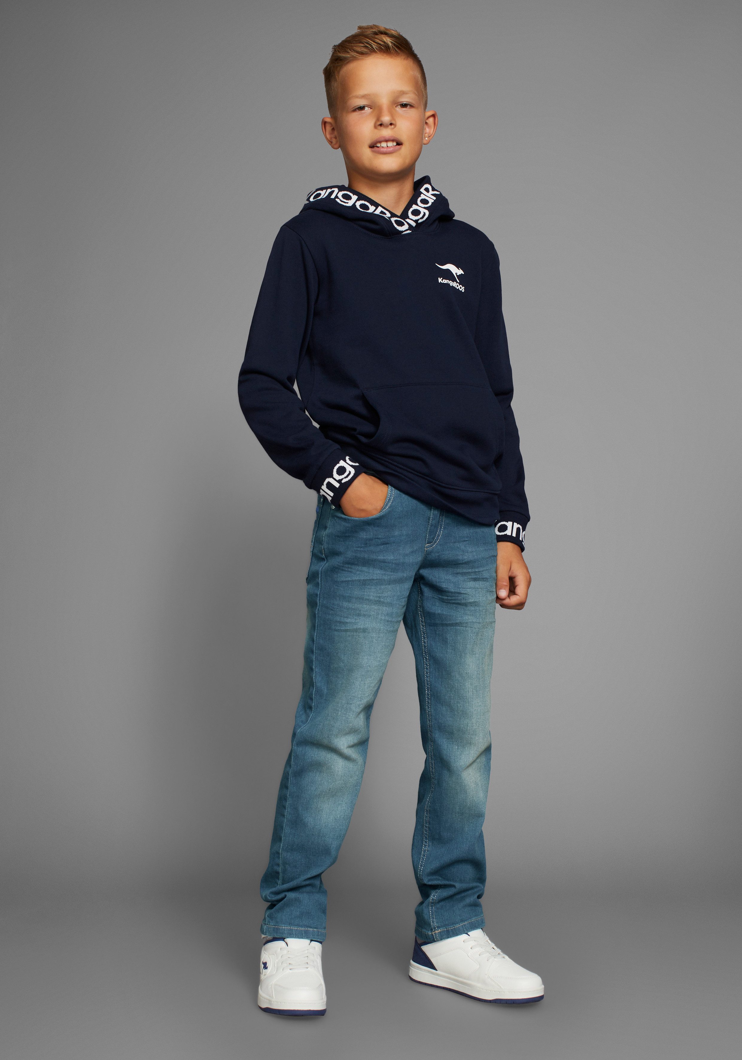 KangaROOS Stretch jeans Regular fit met rechte pijpen comfortabele pasvorm rechte pasvorm lage taille