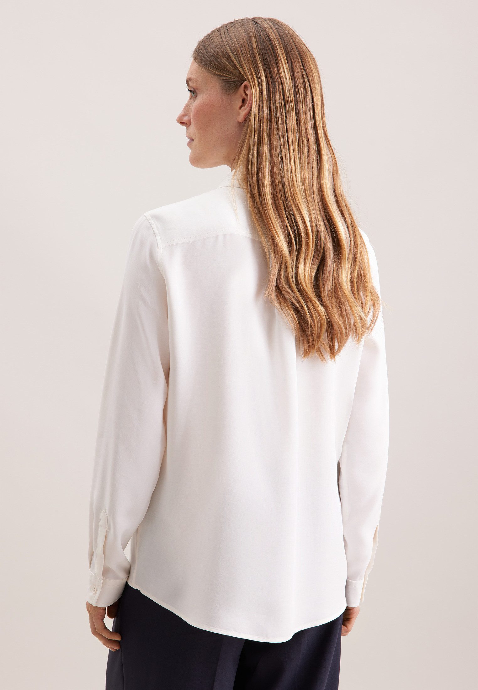 seidensticker Overhemdblouse Lange mouwen kraag uni