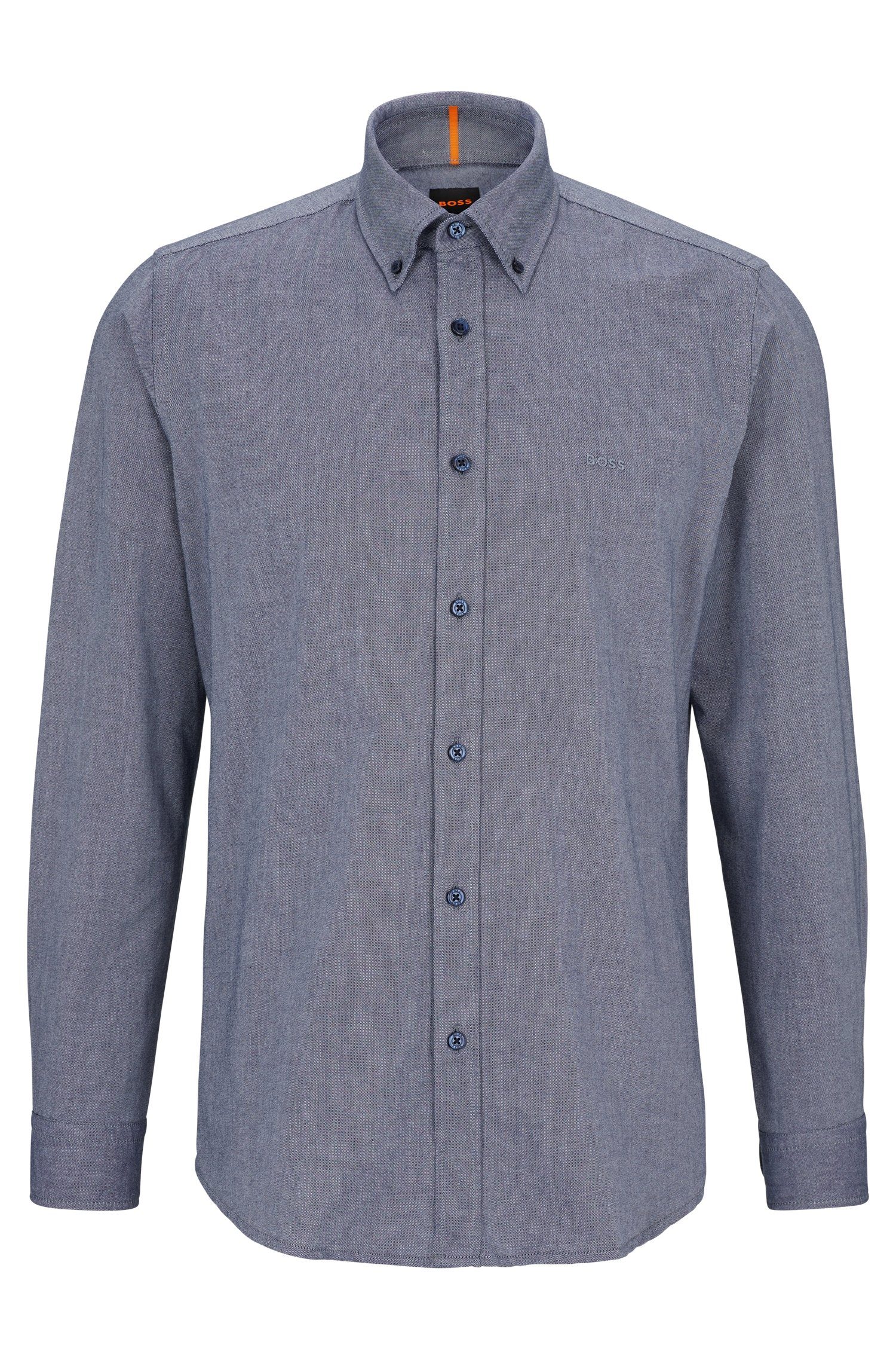Boss Orange Shirt met lange mouwen Rickert met label-borduursel op de borst (1-delig)