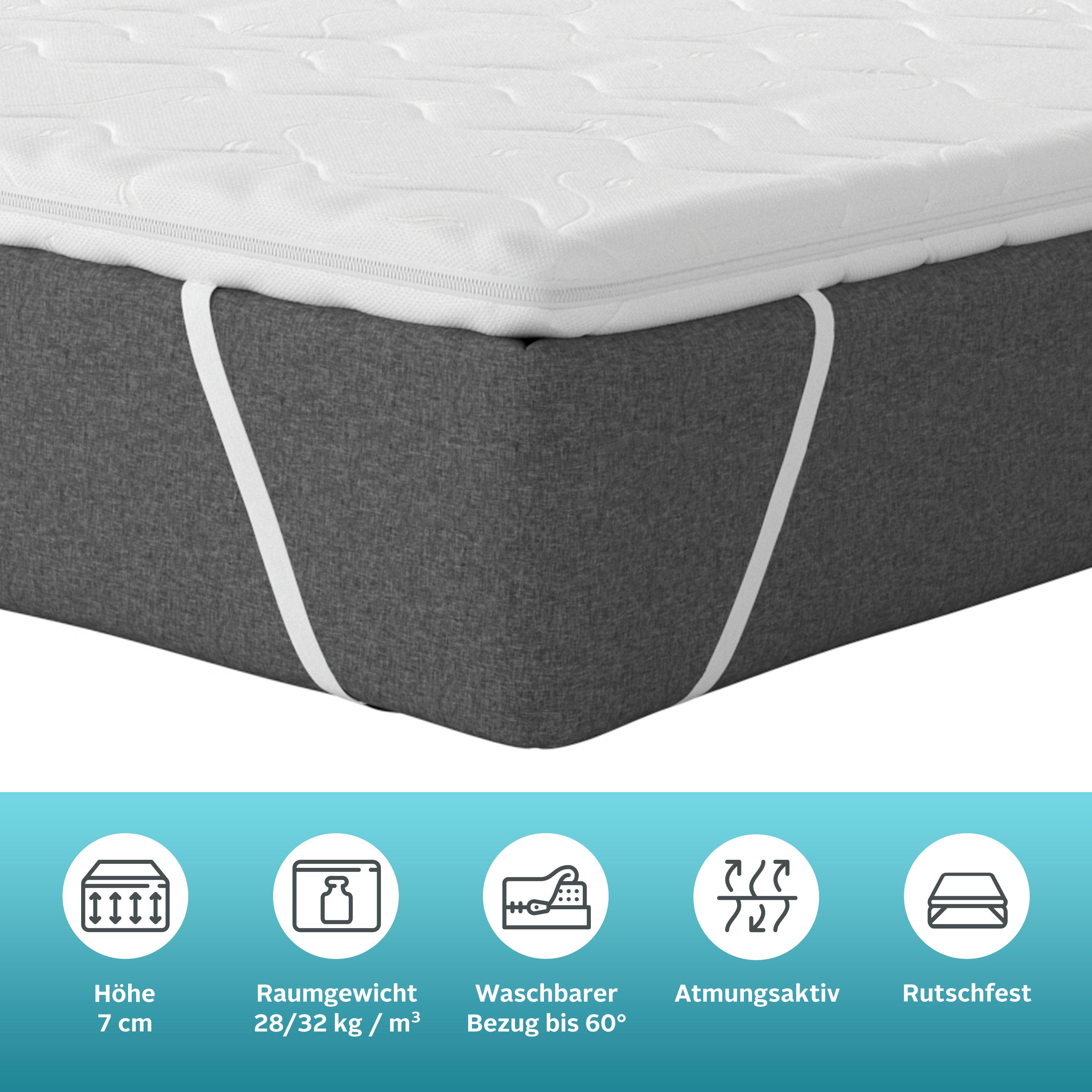 my home Topmatras Sandy, topmatras 90x200 cm,180x200 cm, meer dan 900 4,5 sterren beoordelingen (1 stuk)